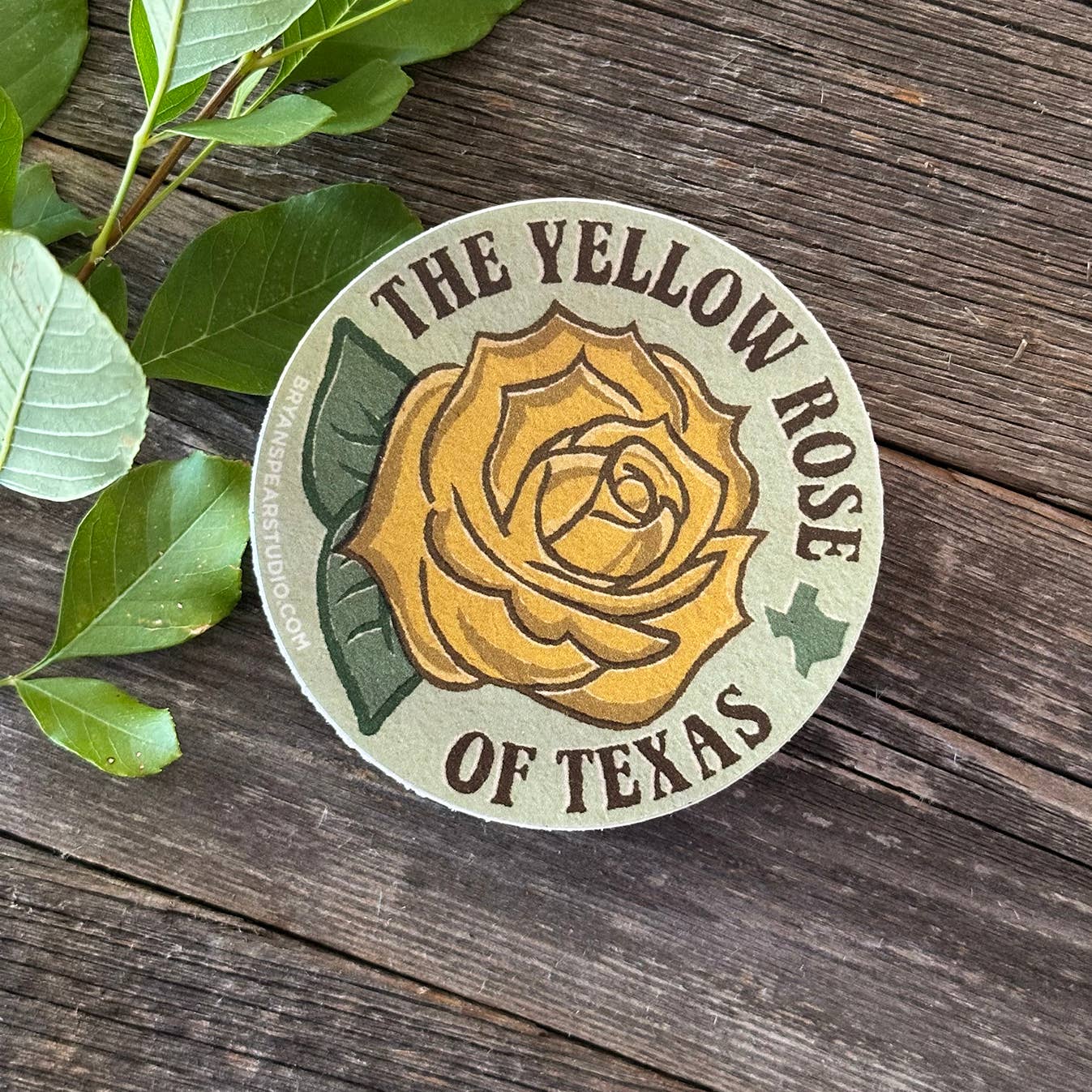 The Yellow Rose of Texas sticker detail view