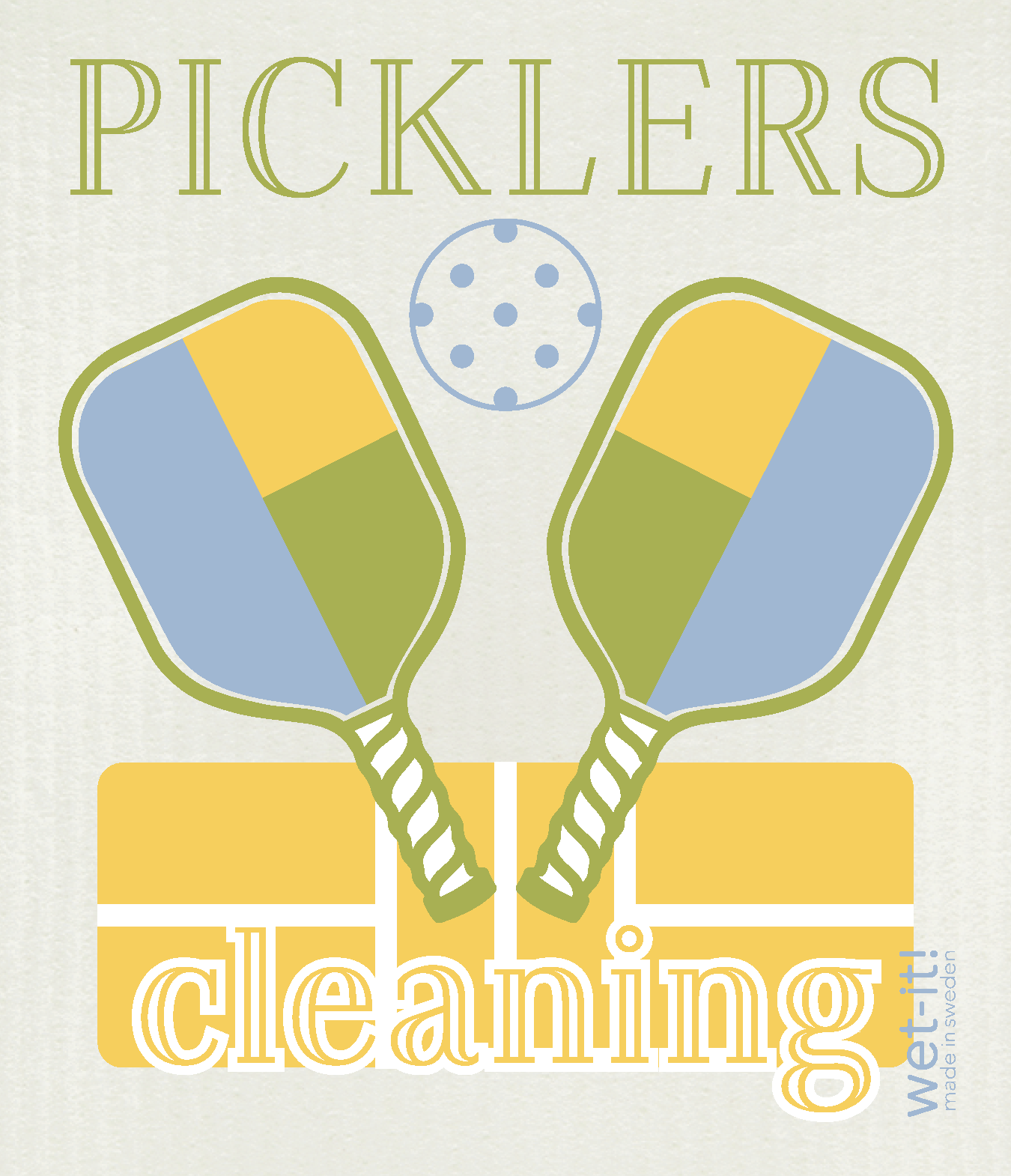 Picklers Cleaning Swedish Cloth with pickle jar design