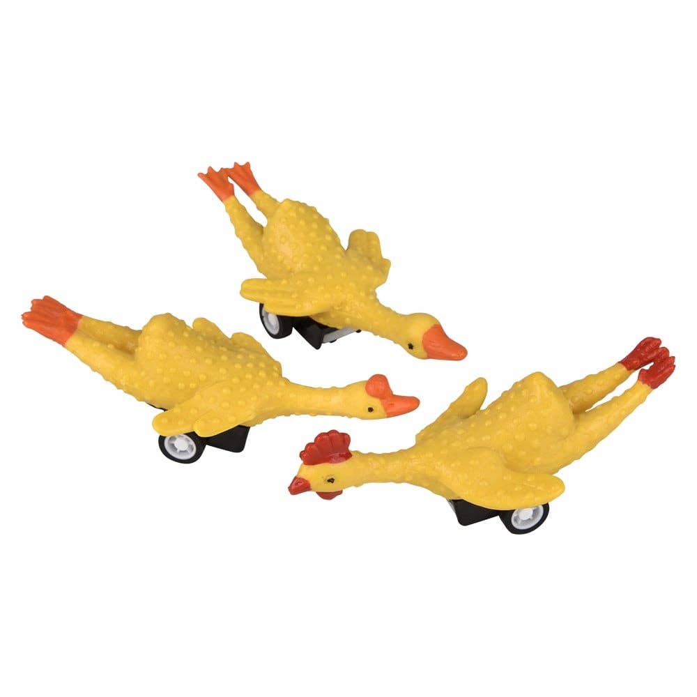 Pull back chicken wind-up toy in assorted colors