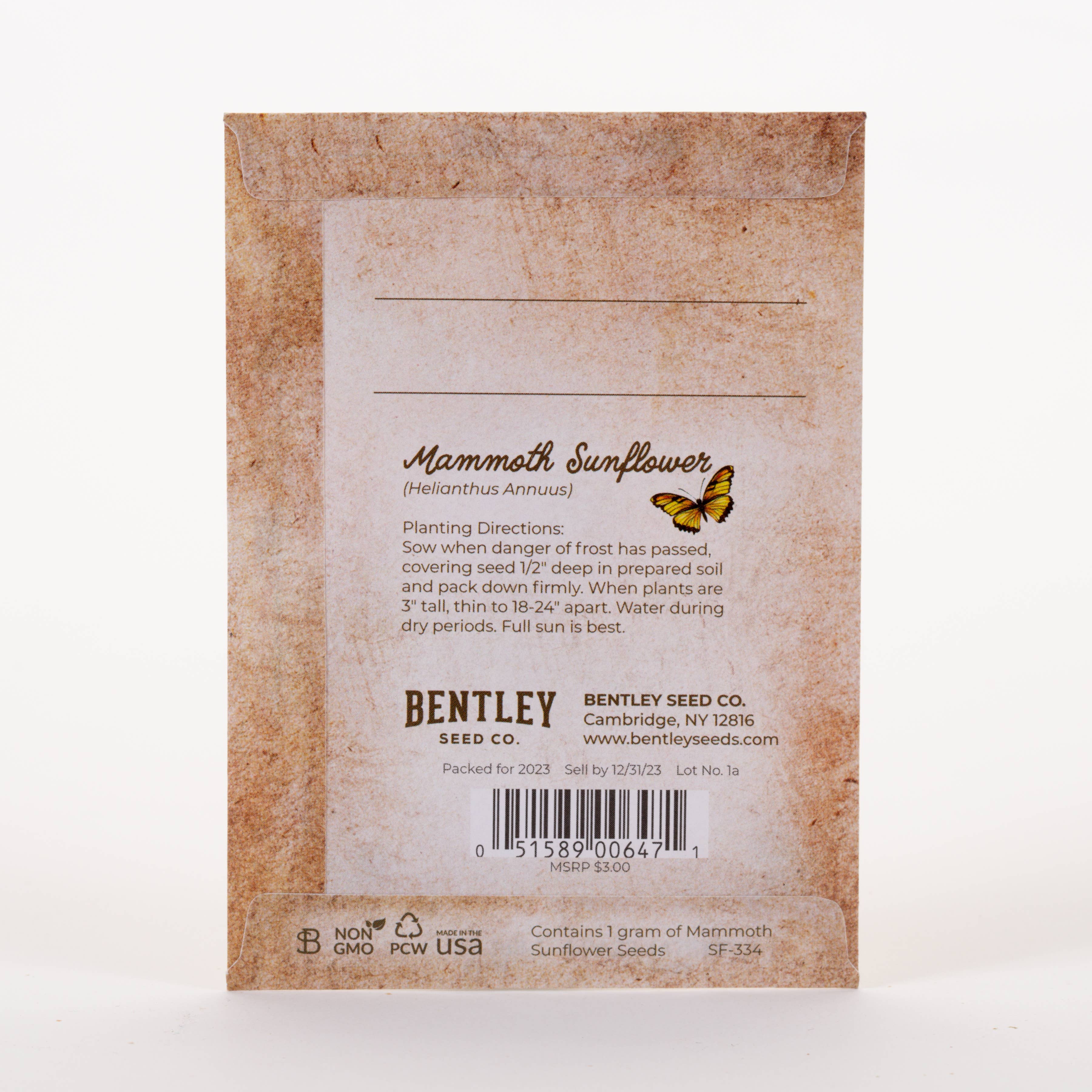 Bentley Seed Co. - Happy Birthday Sunflower Mammoth Sunflower Seed Packets