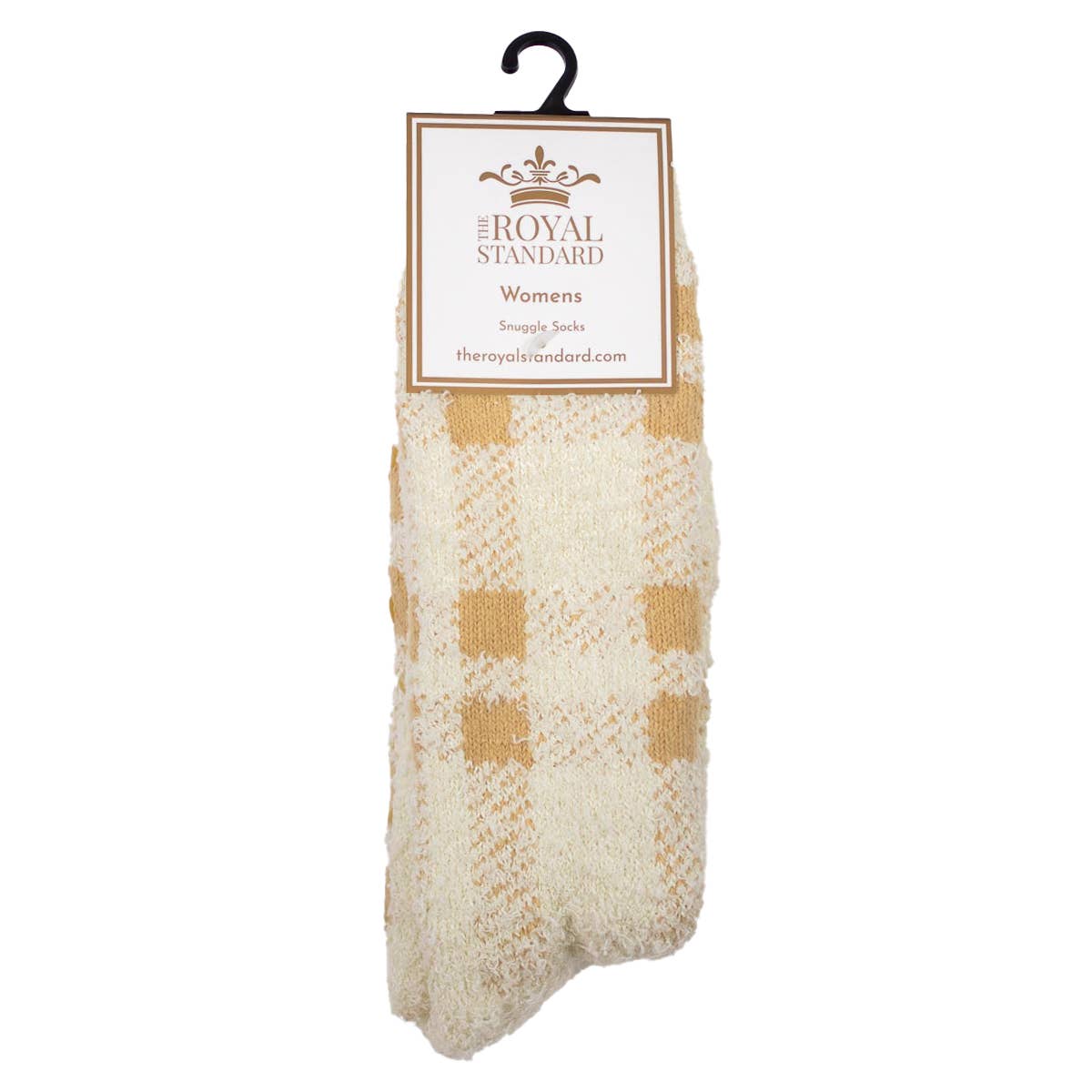 Women's Plaid Snuggle Socks   Off White/Cream   One Size