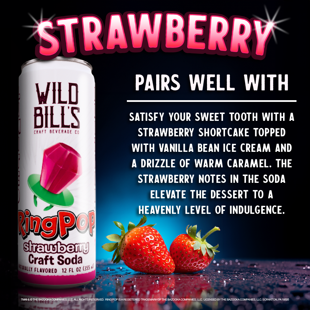 Ring Pop Soda Strawberry Pure Cane Sugar