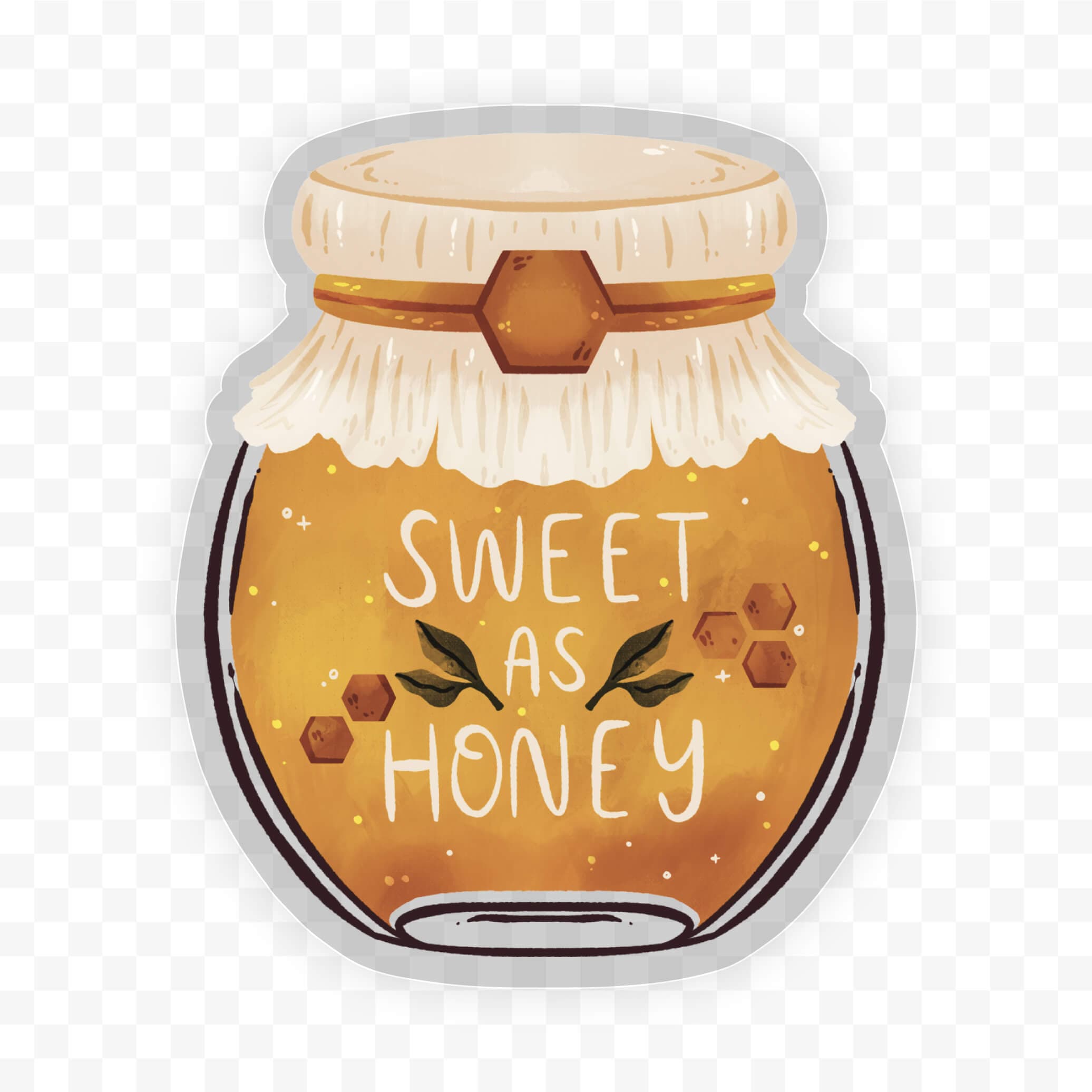 "Sweet as honey" clear sticker