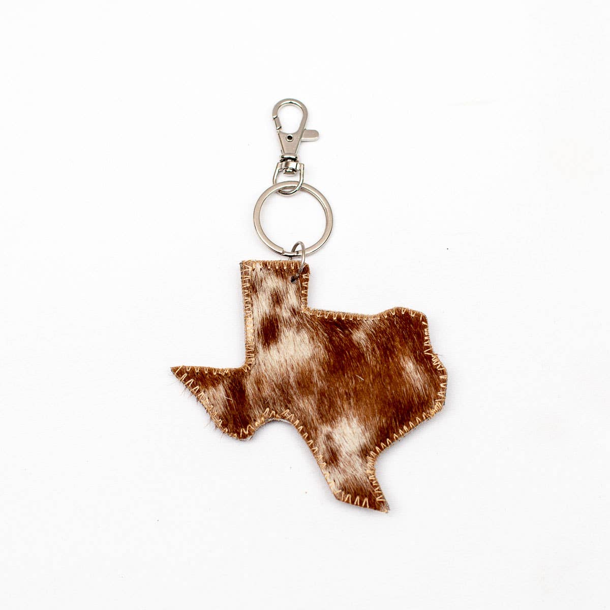Texas hide keychain clip in brown jersey 4x4