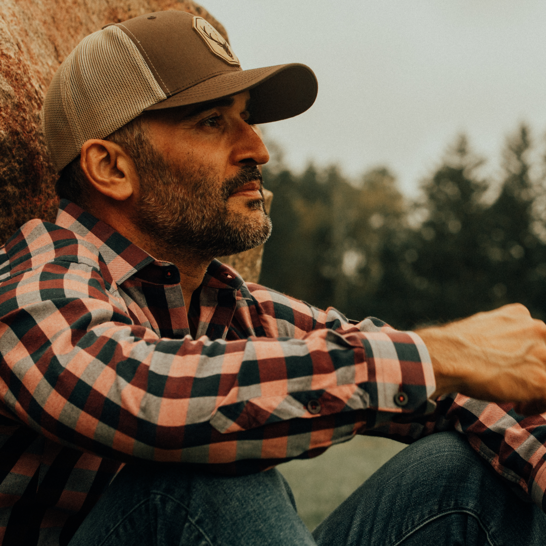 Range Skull Hat | Leather Patch Trucker Hat