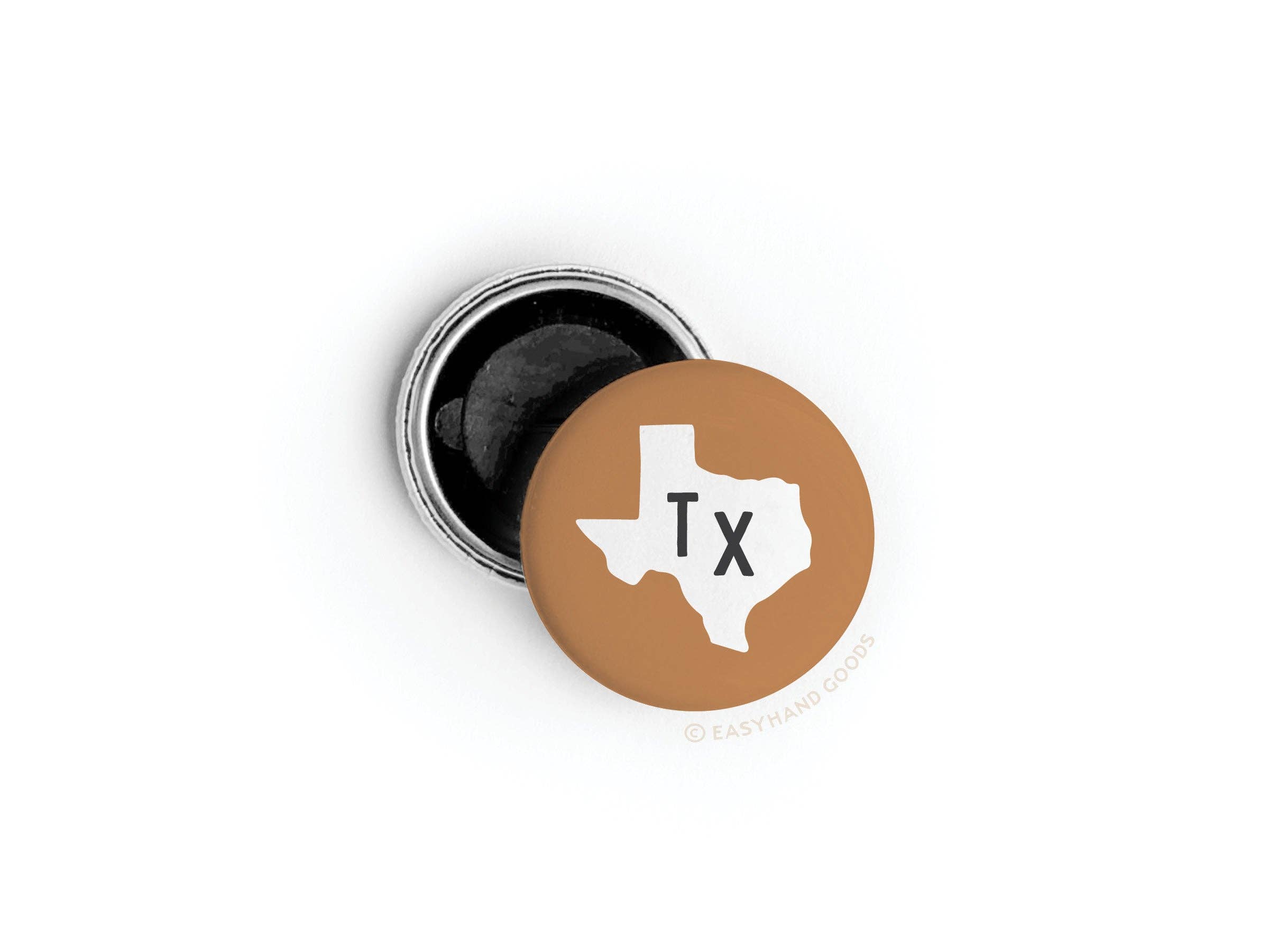 TX Button showing Texas pride design