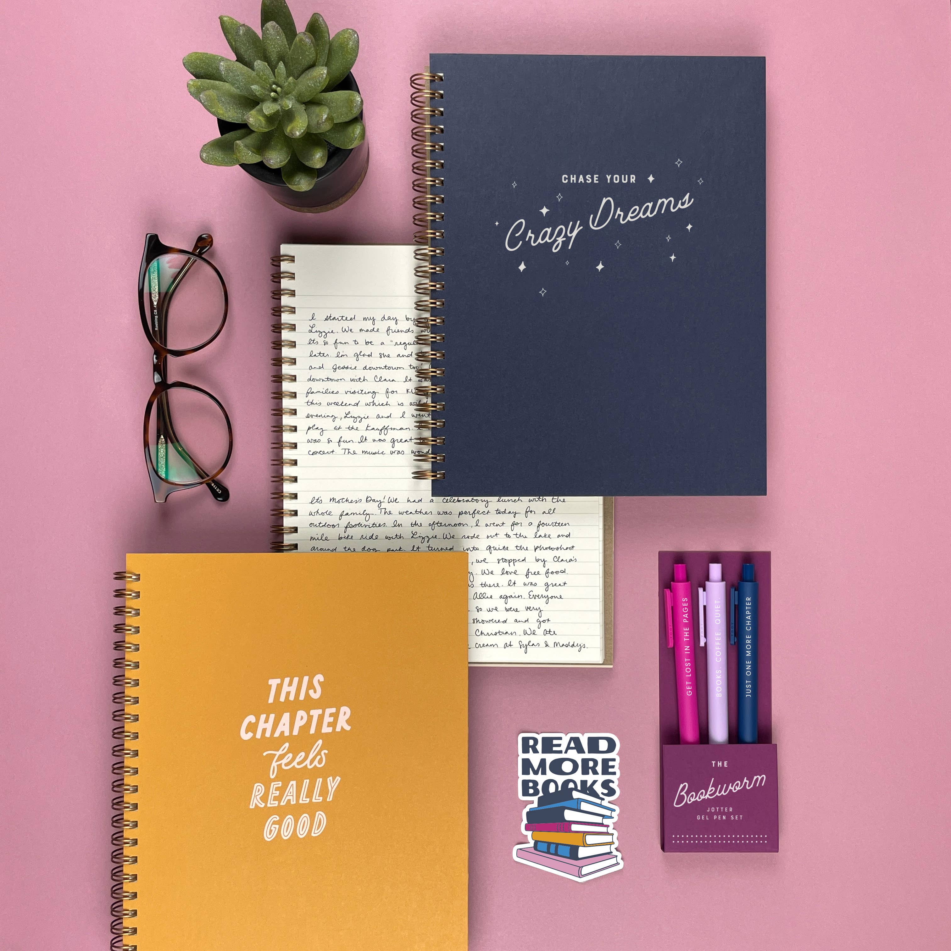 Bookworm Jotter Gel Pen set of 3 close-up view