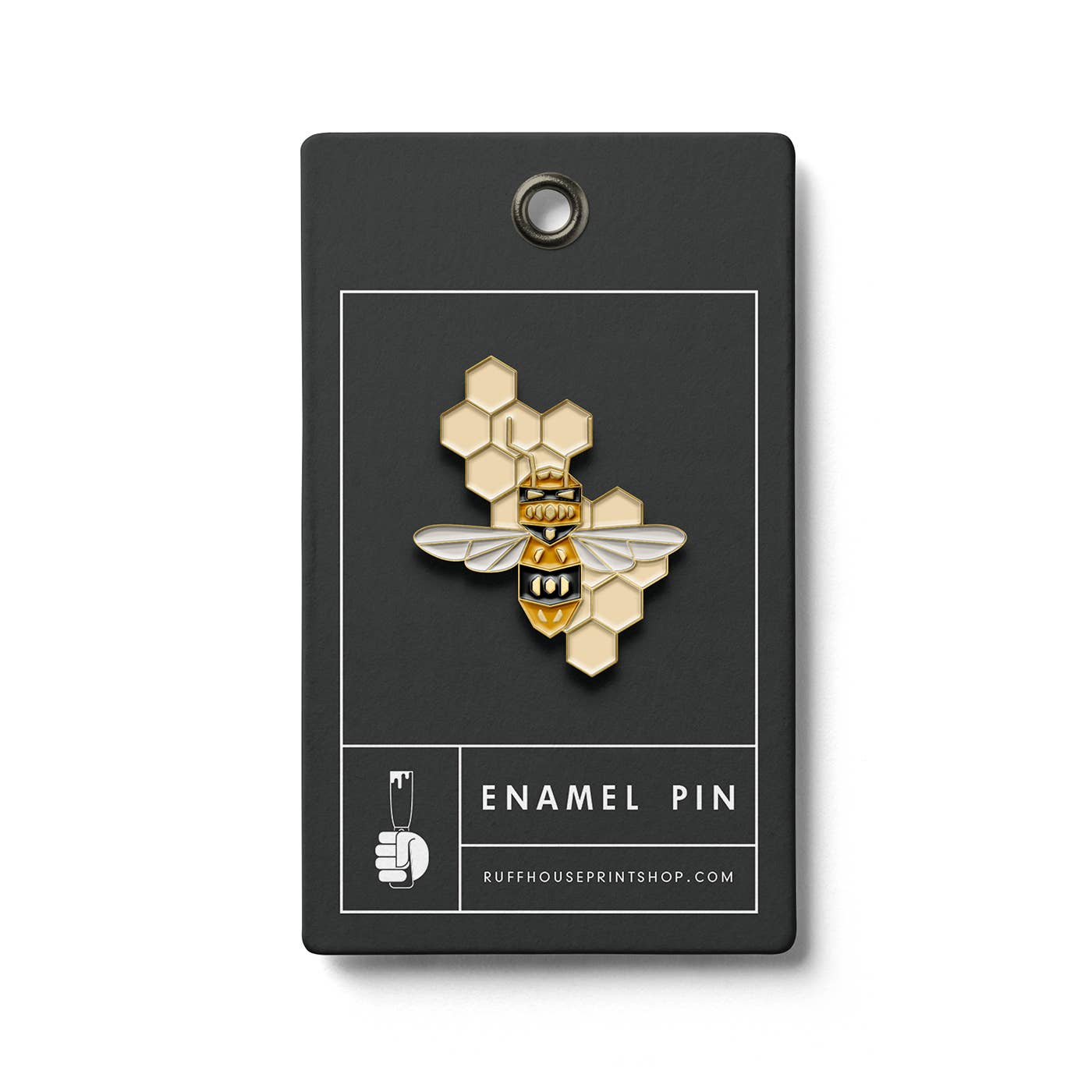 Honey Bee enamel pin with bumblebee design