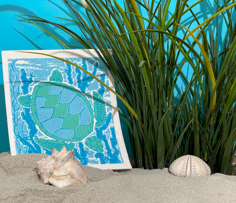Barbs Sea Turtle Swedish Cloth close-up detail