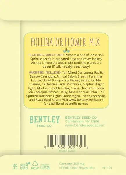 Bentley Seed Co. - Help Pollinators Wildflower Seed Packets