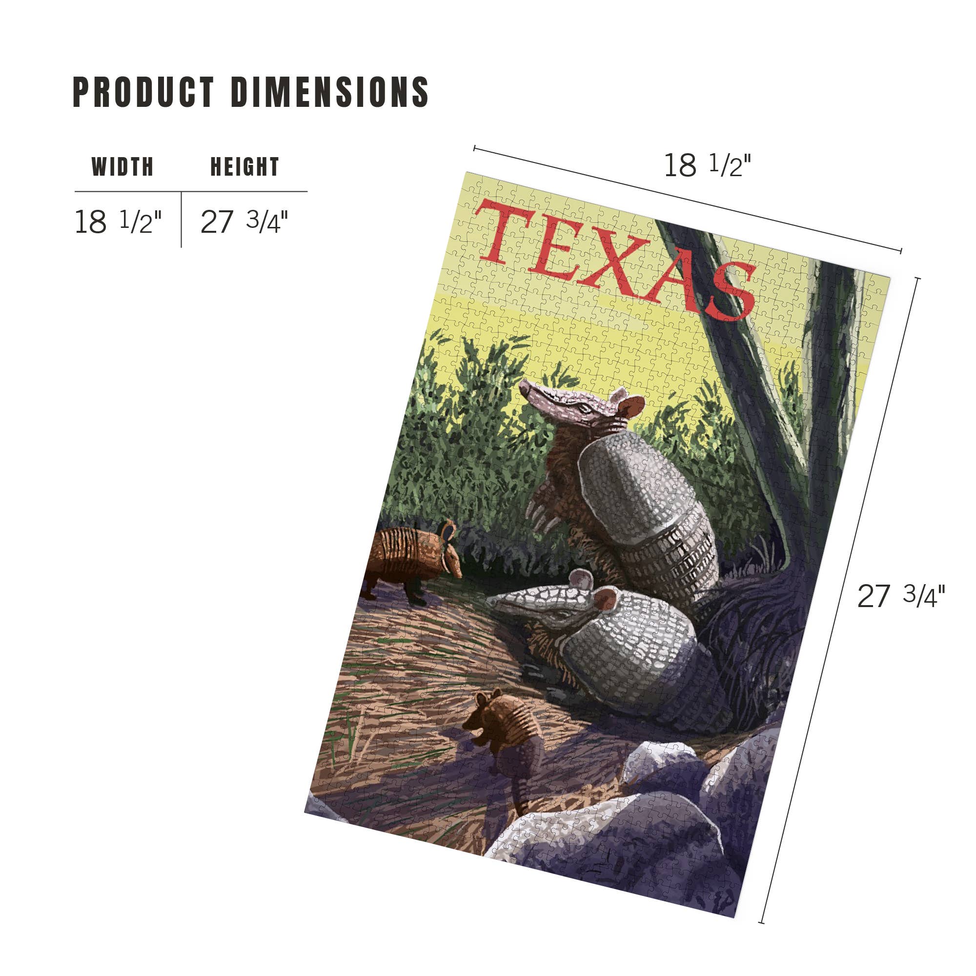 1000 PIECE PUZZLE Texas, Armadillo