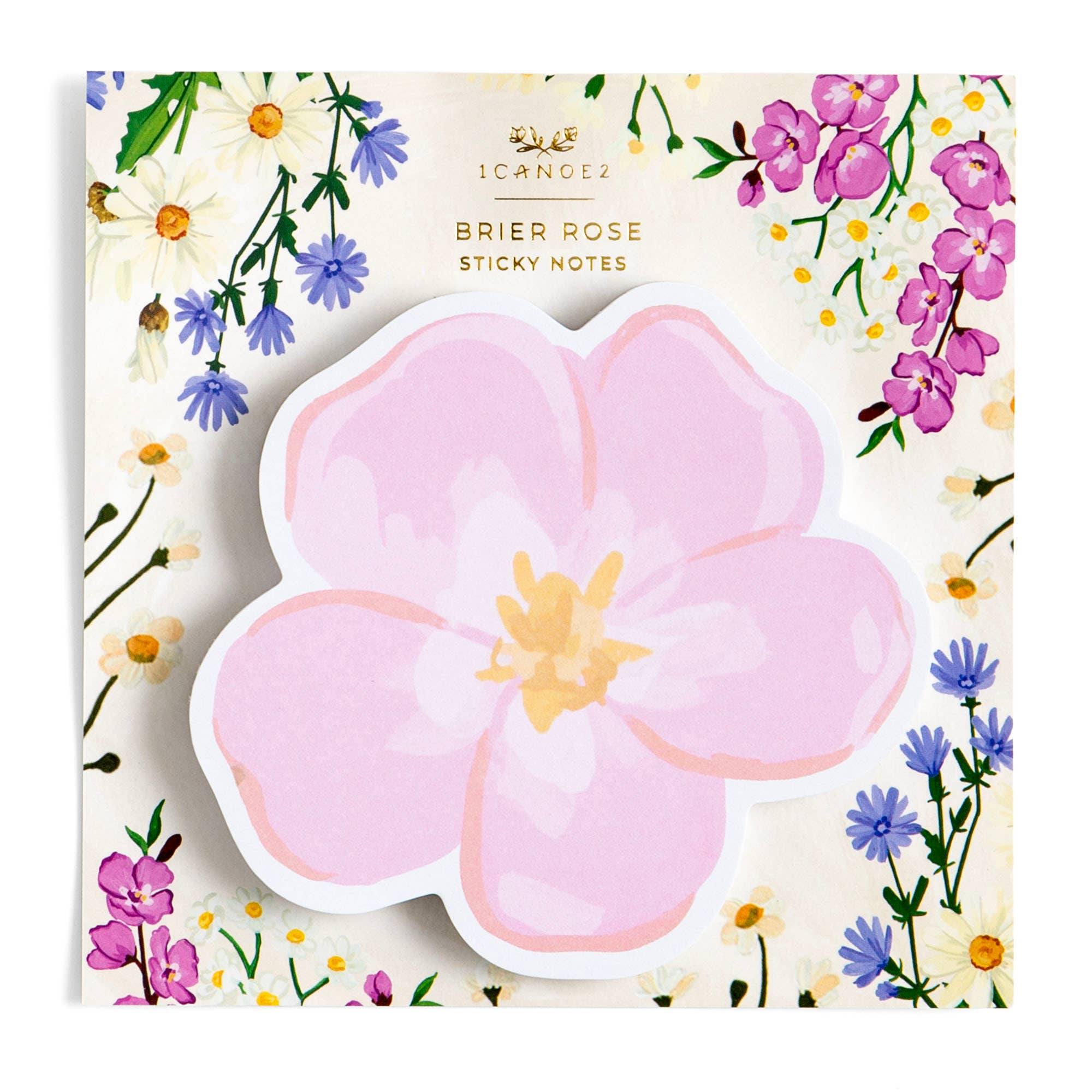 Vintage Blooms Brier Rose sticky notes pad with floral design