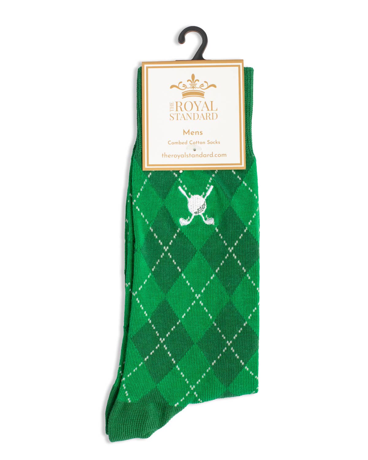 Men's On Par golf socks in green one size