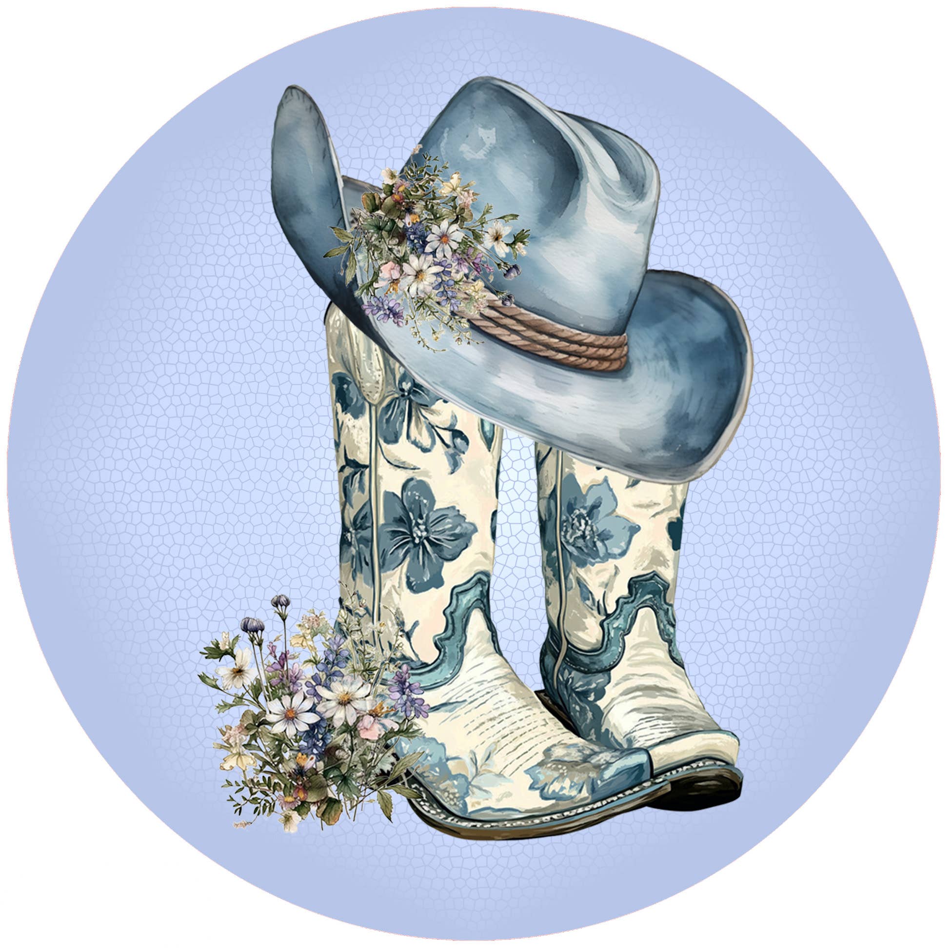 Country Boots sticker featuring western cowboy boots