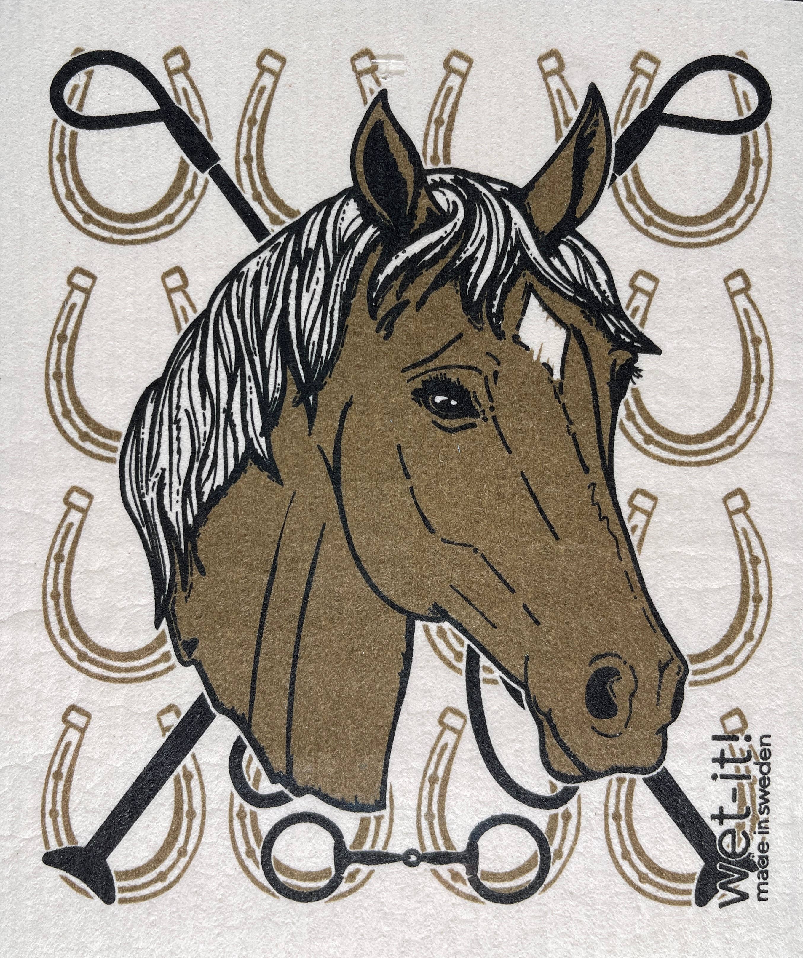 Equestrian Horse Swedish cloth with horse print design