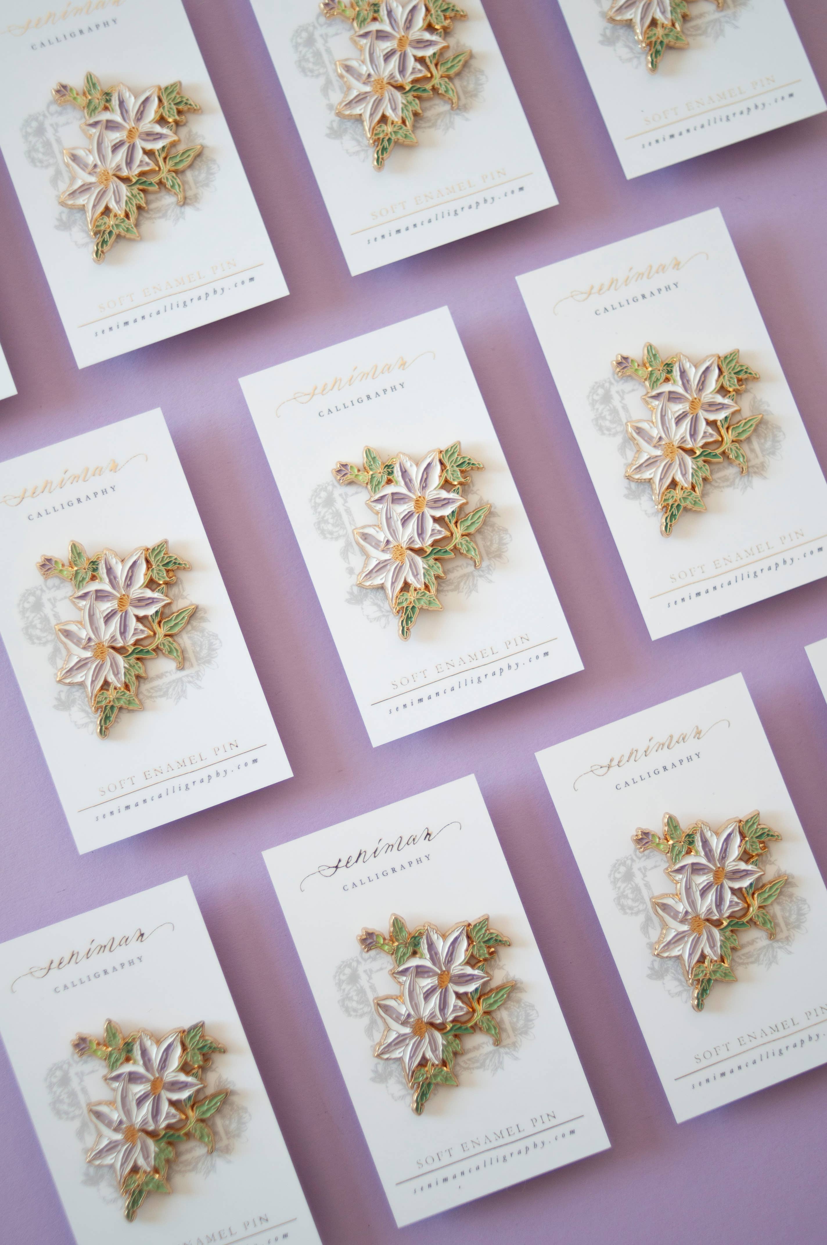 Clematis Enamel Pin