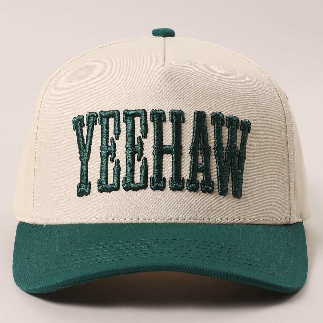 YEEHAW two-tone embroidered trucker hat side view