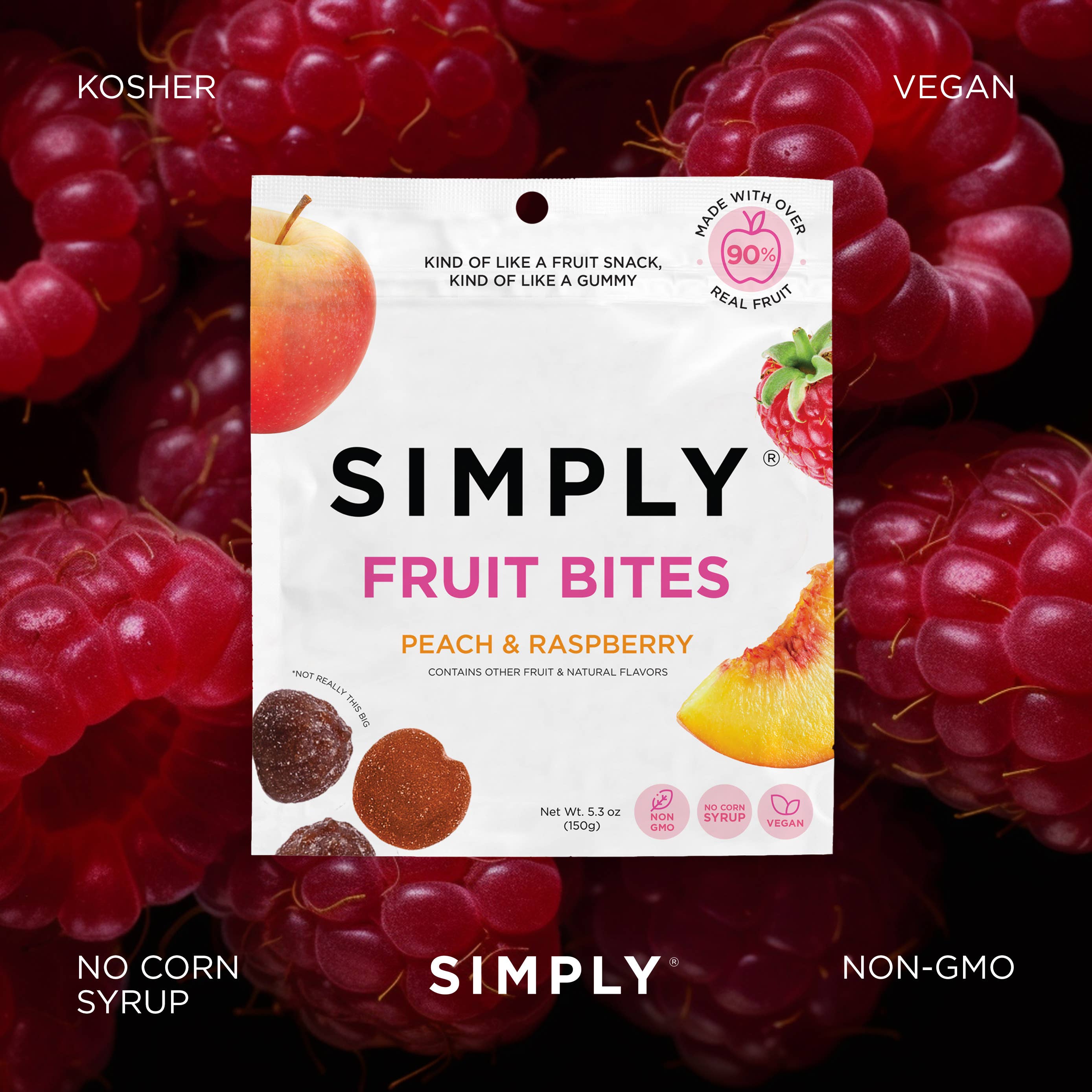 Fruit Bites - Peach Raspberry (5.3 oz Bags)