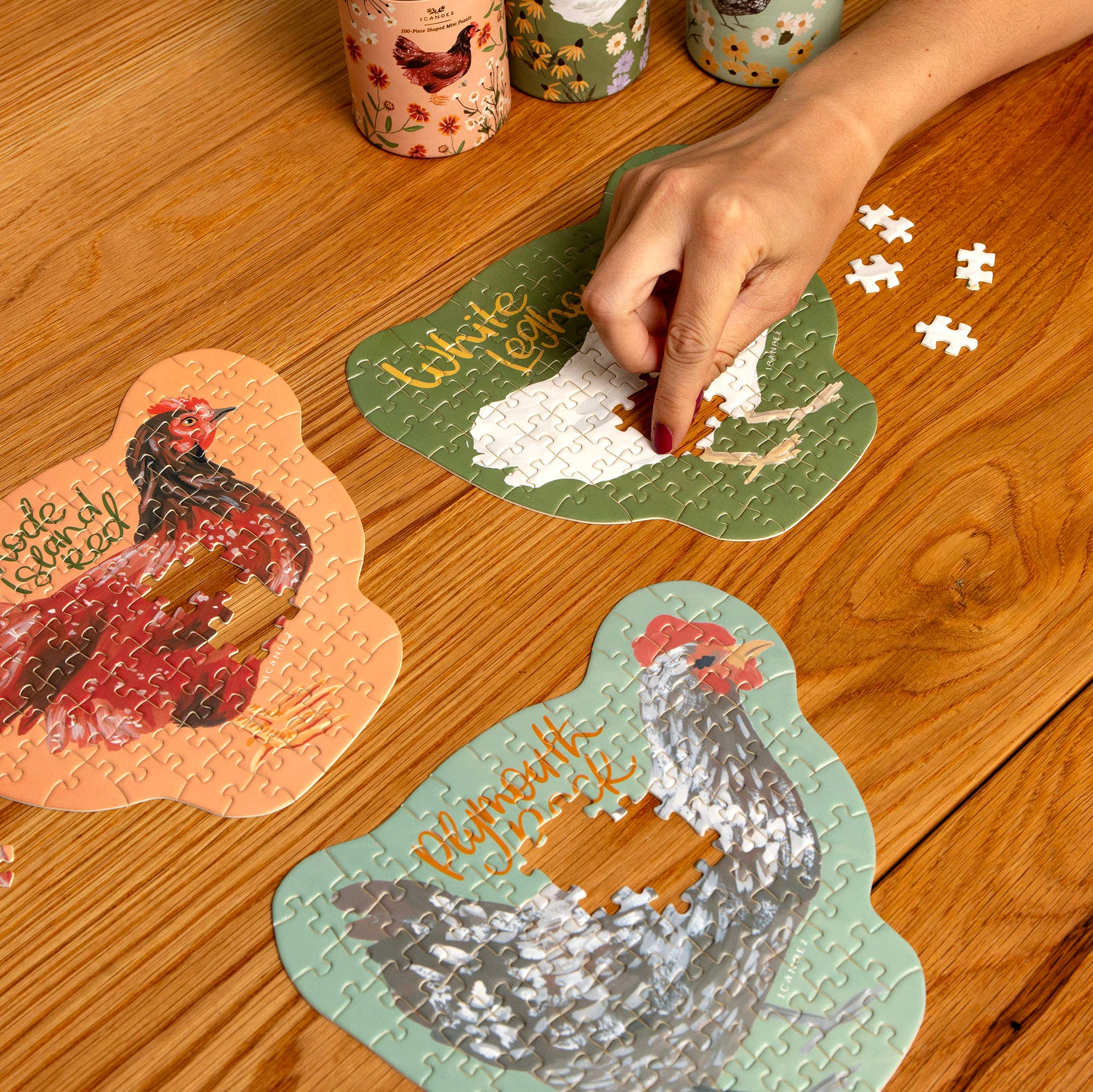 Chicken Meadows 100 piece mini puzzle lifestyle shot