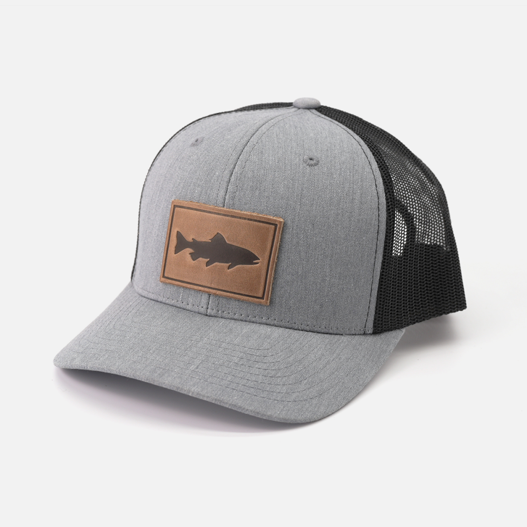 Trout Hat leather patch trucker cap alternate color back
