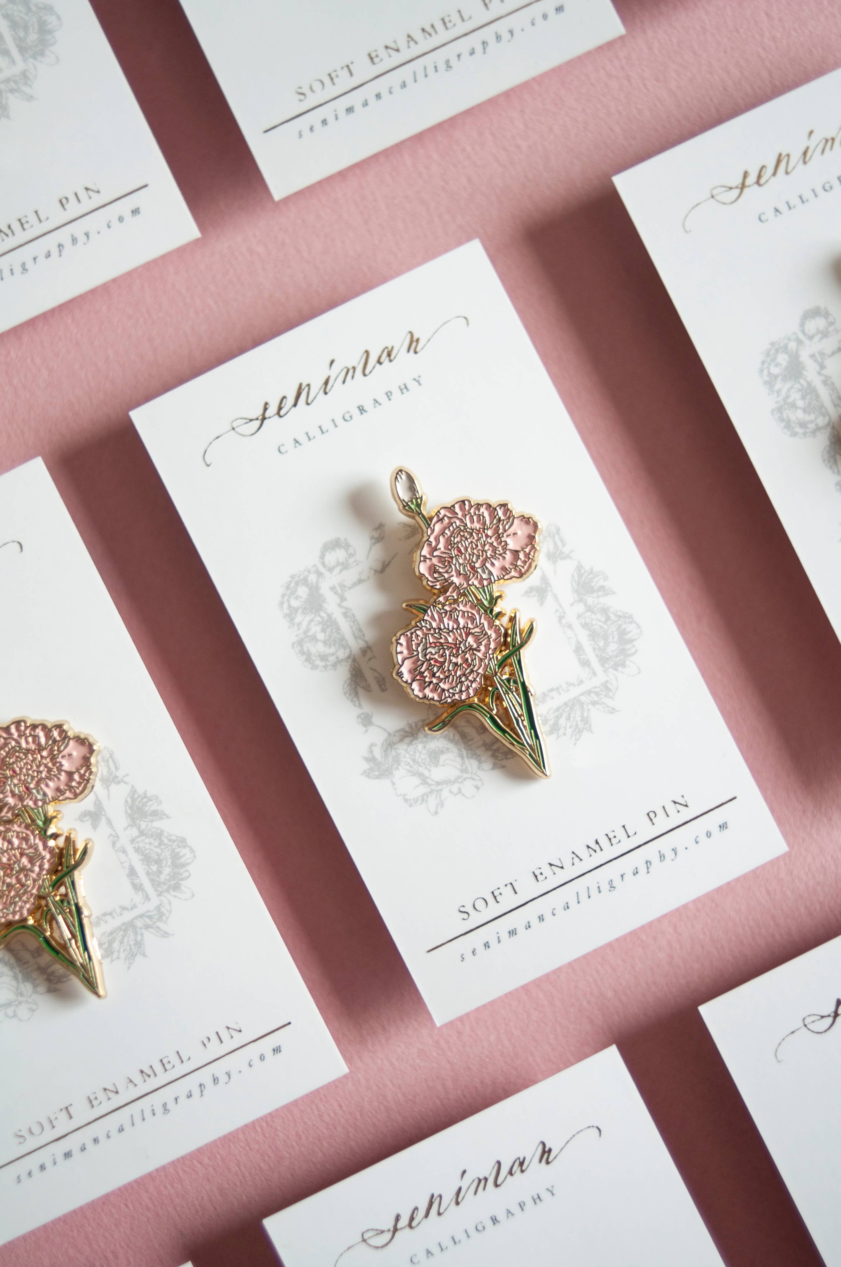 Pink Carnation Soft Enamel Pin