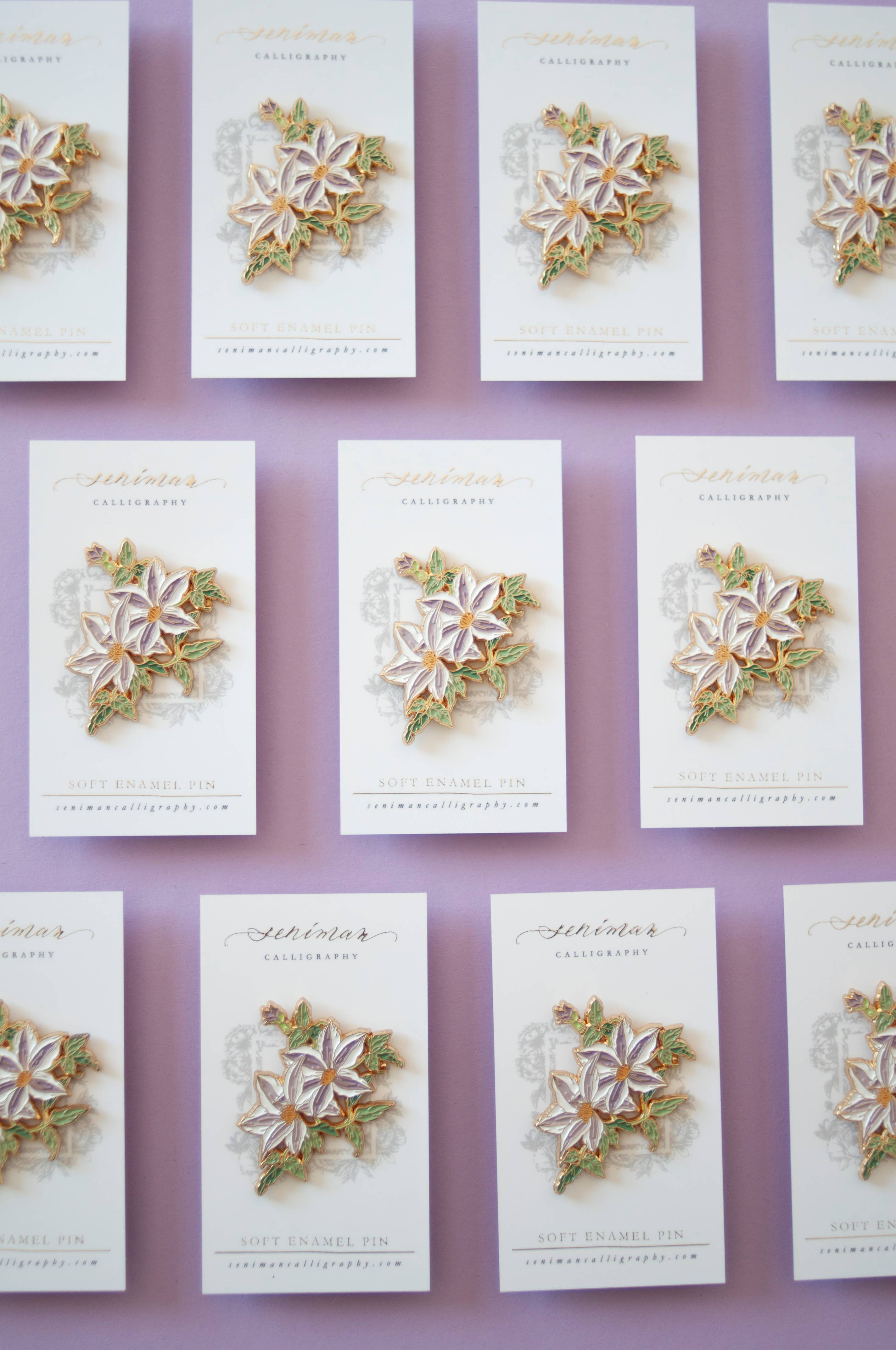 Clematis Enamel Pin