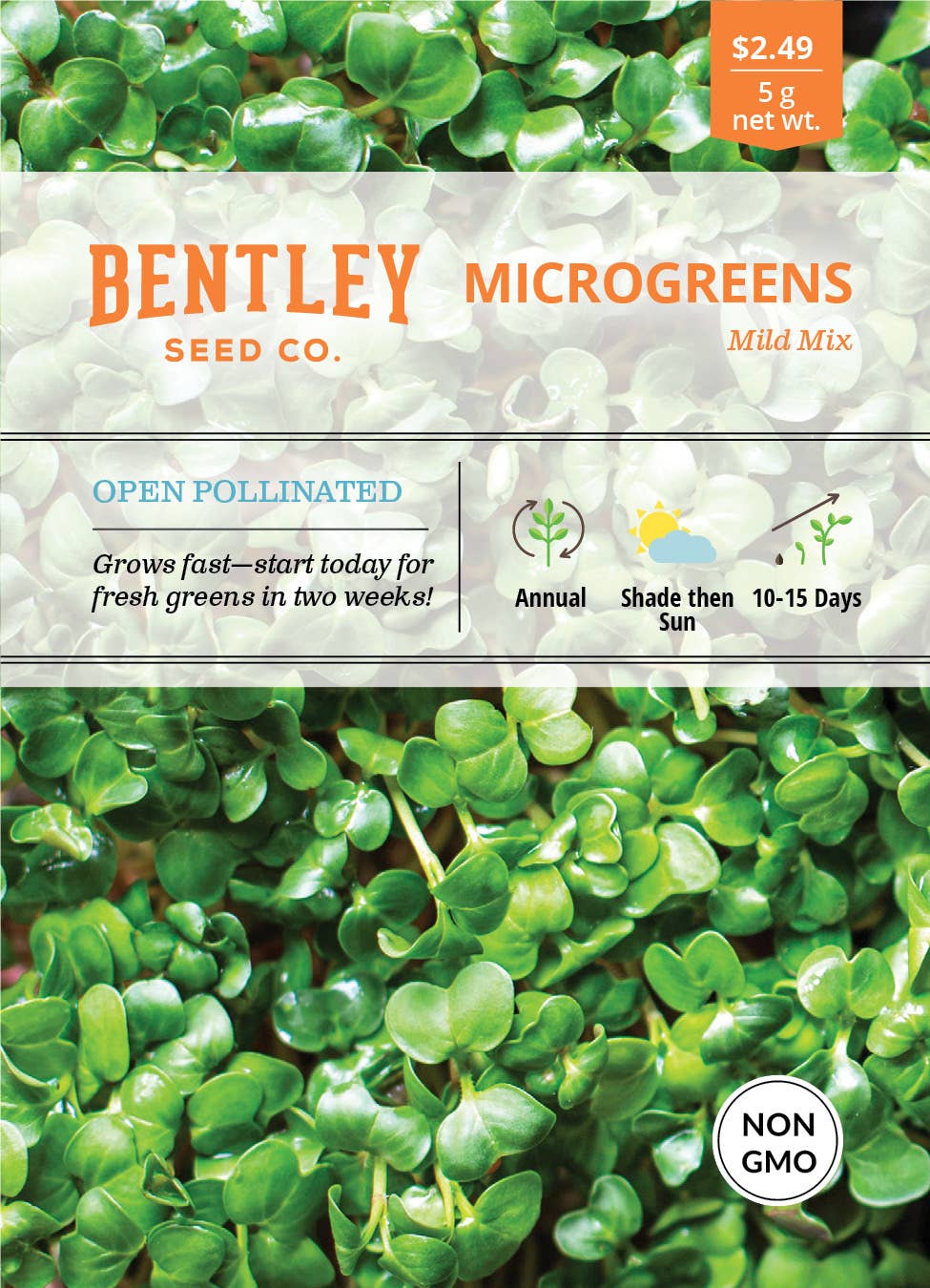 Microgreens Mild Mix seed packet front