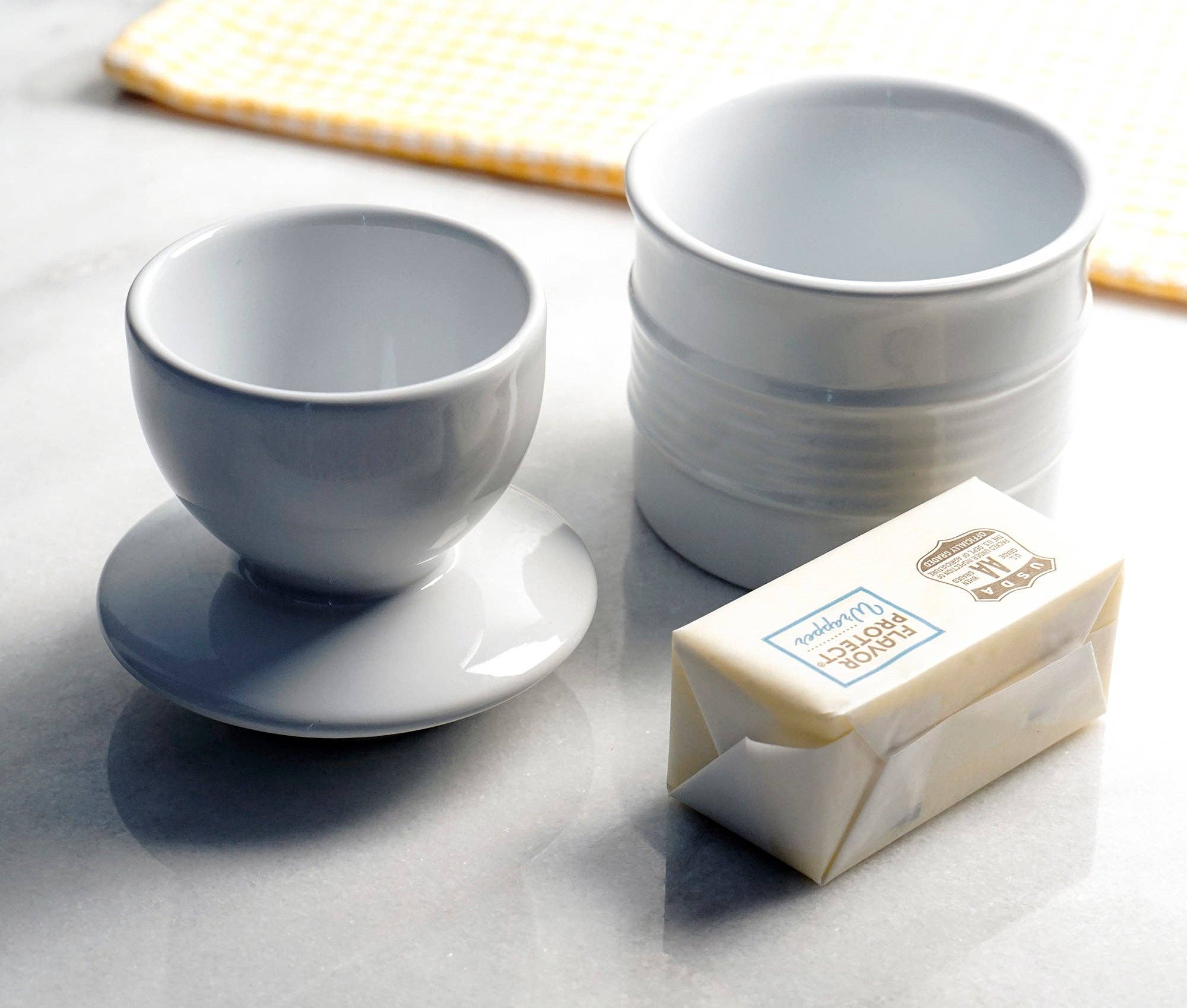 Stoneware Butter Pot - White