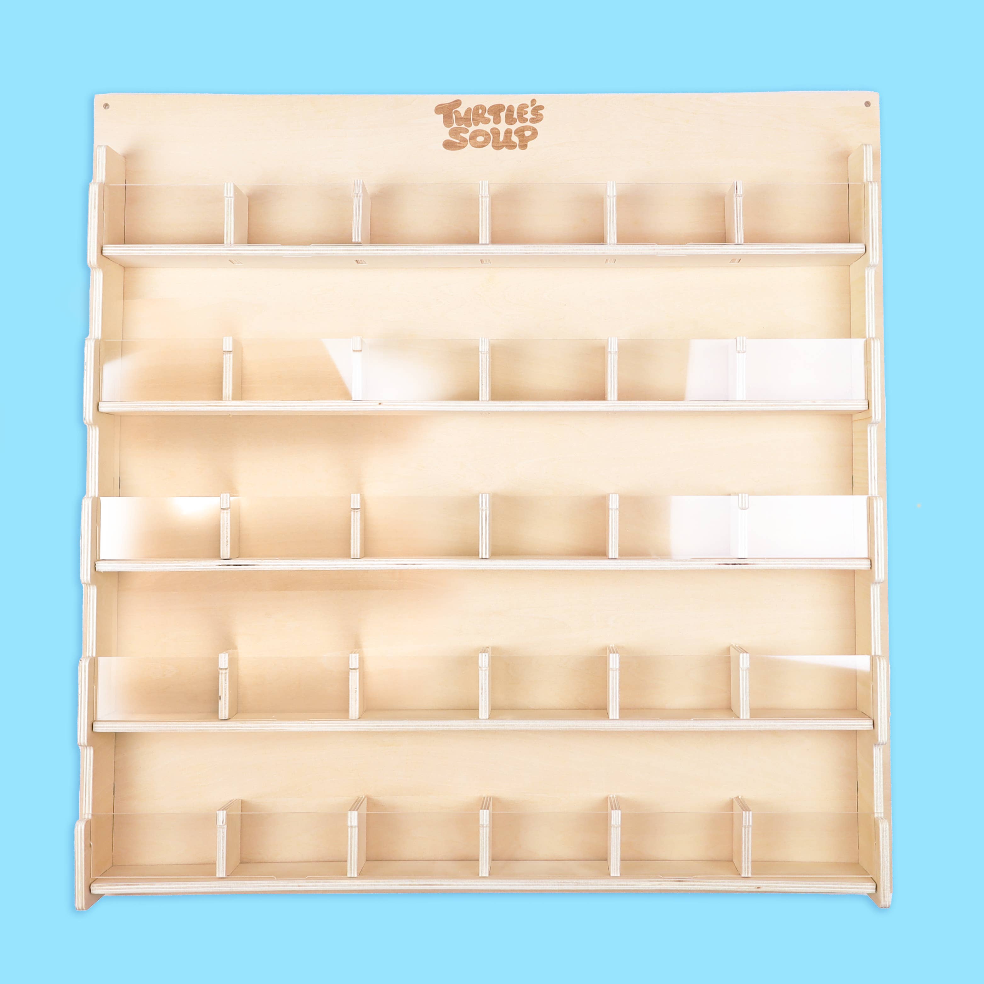 30 Pocket Wood Vinyl Sticker Wall Display (READ DESCRIPTION)