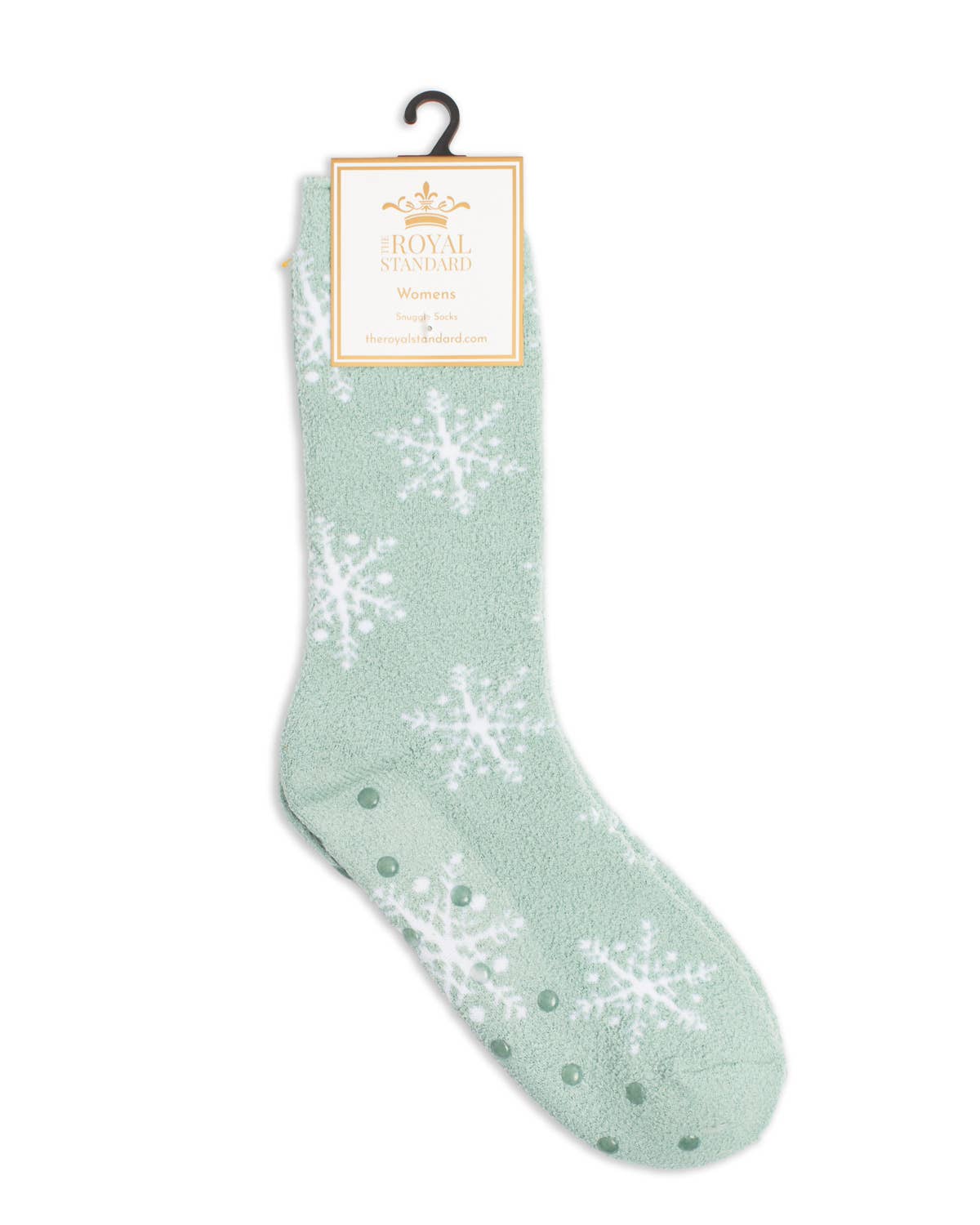 Women's Snowflake Snuggle Socks   Soft Green/White   One Size