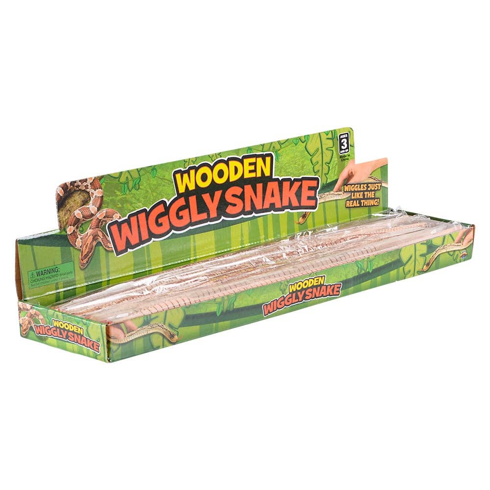 LLB Wooden Wiggly Snake toy close-up view