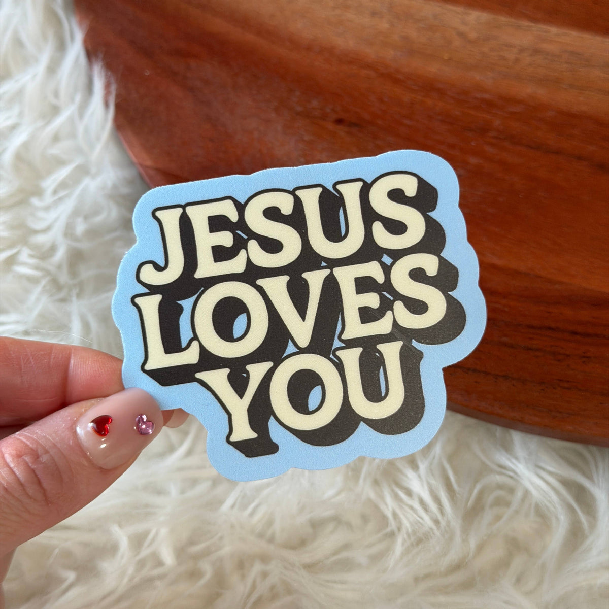 Jesus Loves You Text Faith Bible Sticker