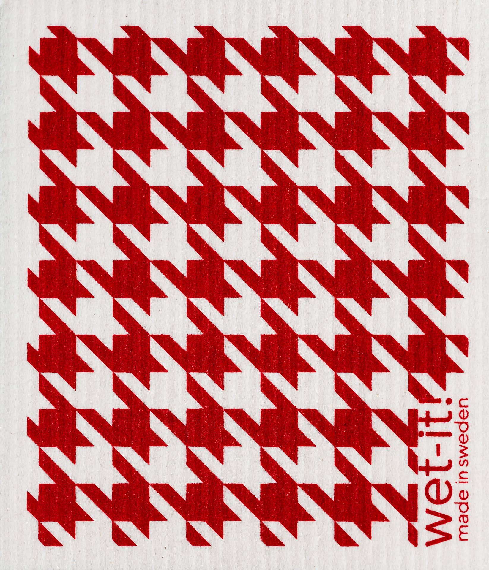 Houndstooth Red Swedish Cloth with classic red pattern