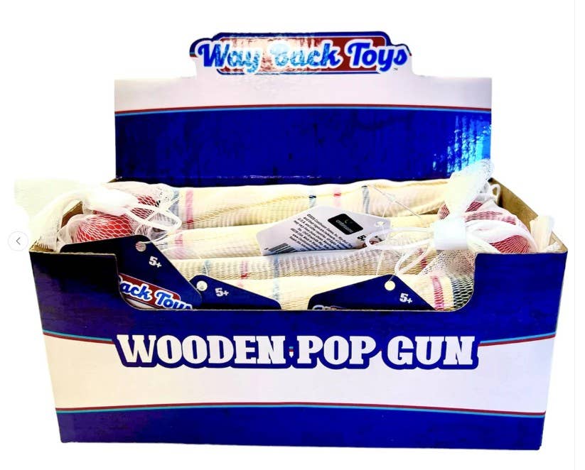 Wooden Cork Pop Gun - Way Back Toys 12-Unit Display