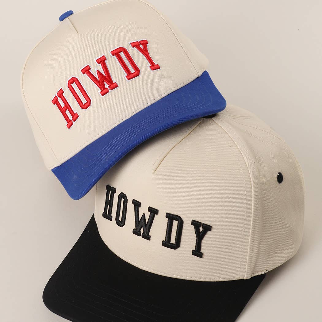 HOWDY 3D Letter Embroidered Two-Tone Trucker Hat