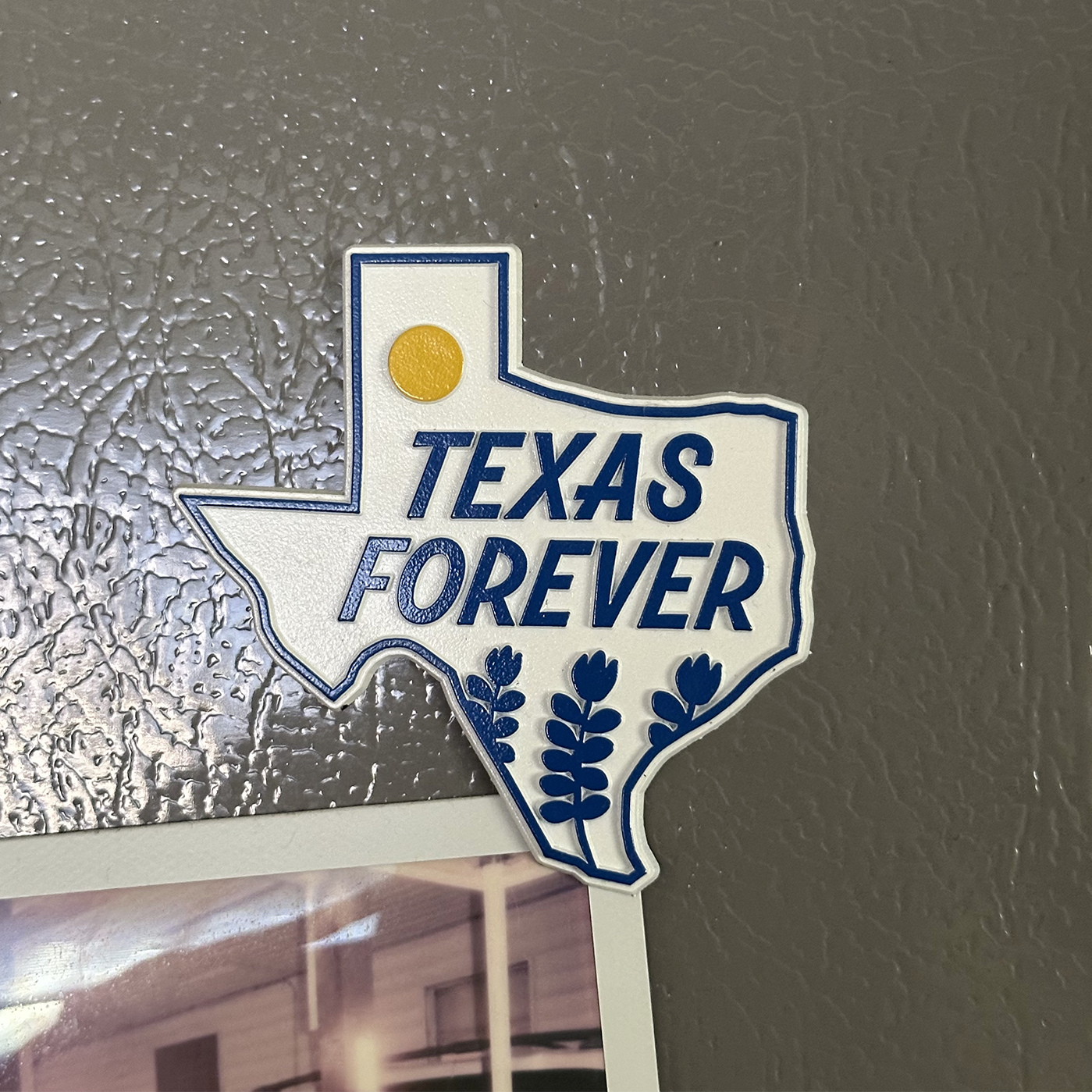 Texas Forever Magnet on display