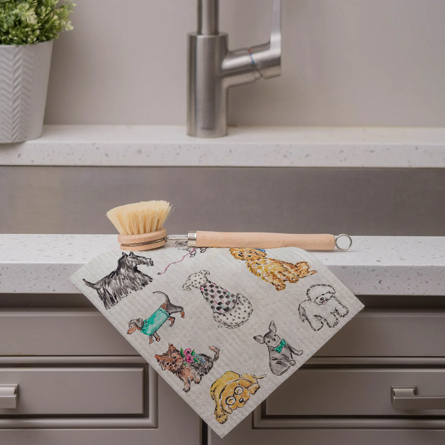 Dog Fancy Swedish Cloth reusable dishcloth detail view