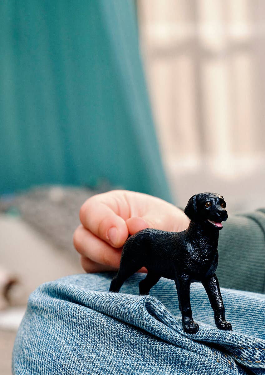 Black Labrador Retriever Female Animal Toy Figurine