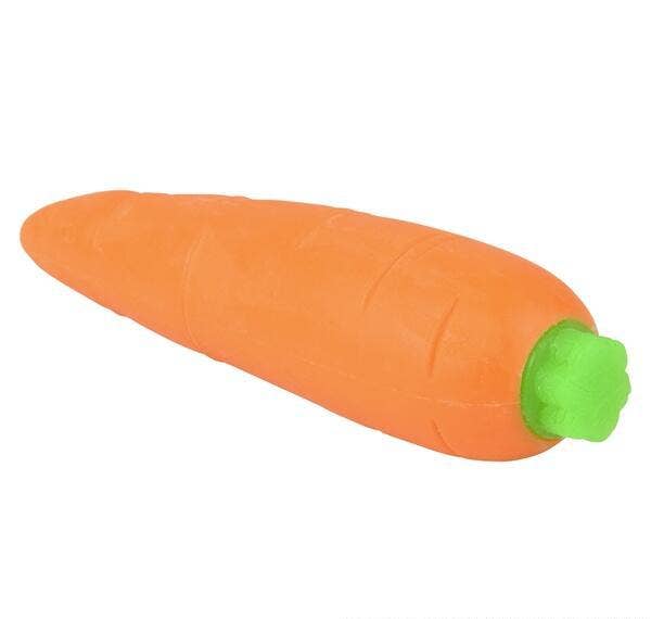 LLB Stretch and Squeeze Carrot toy being stretched
