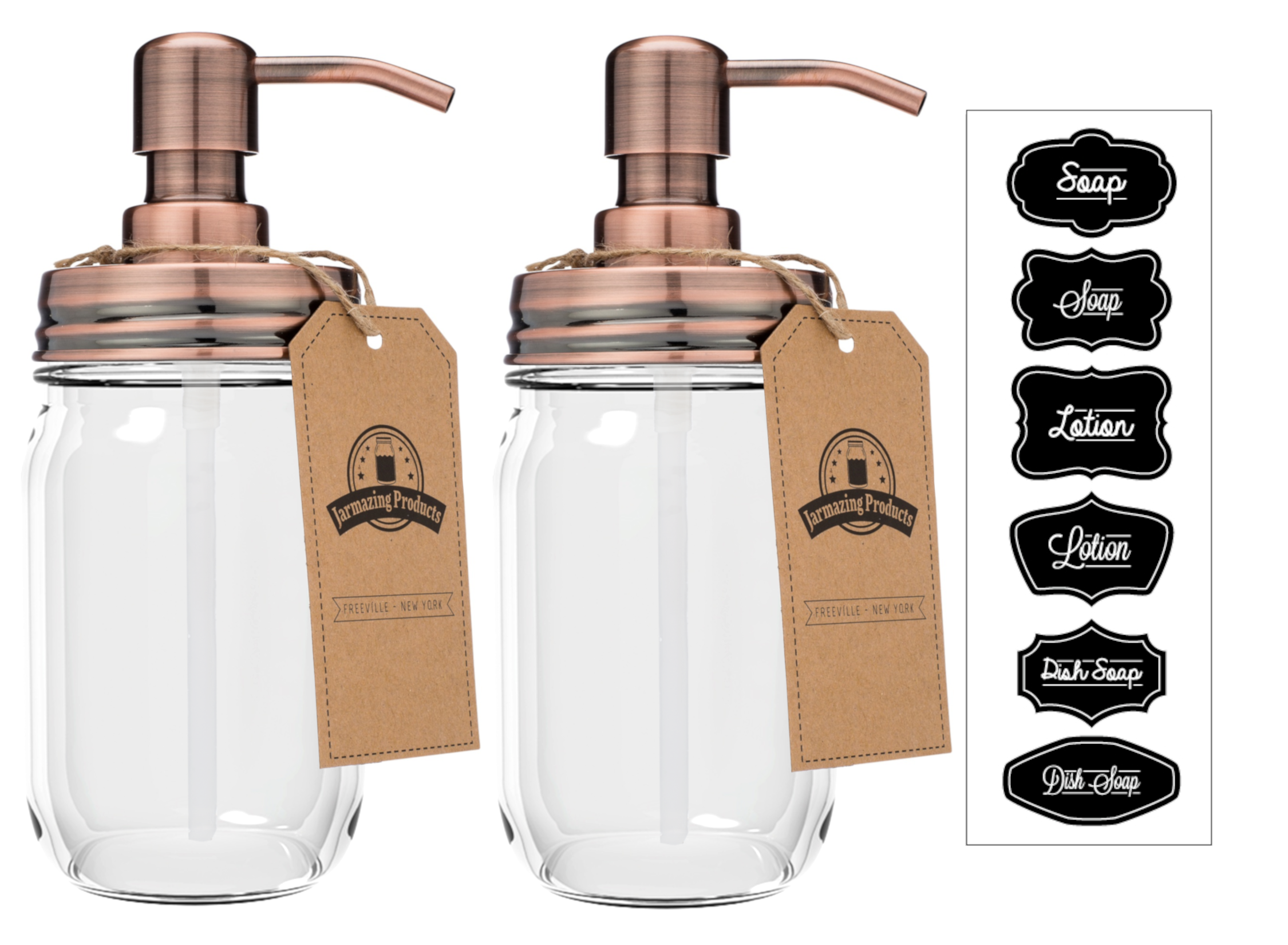 Mason jar 16oz soap and lotion dispenser top view