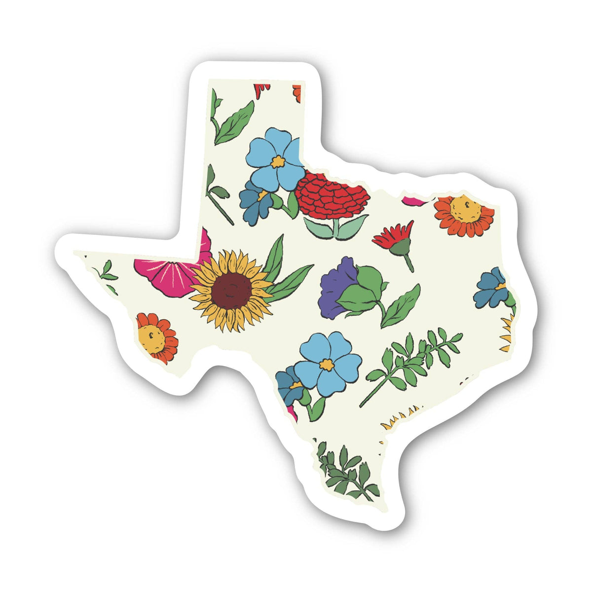 Texas Vintage Floral Pattern Sticker