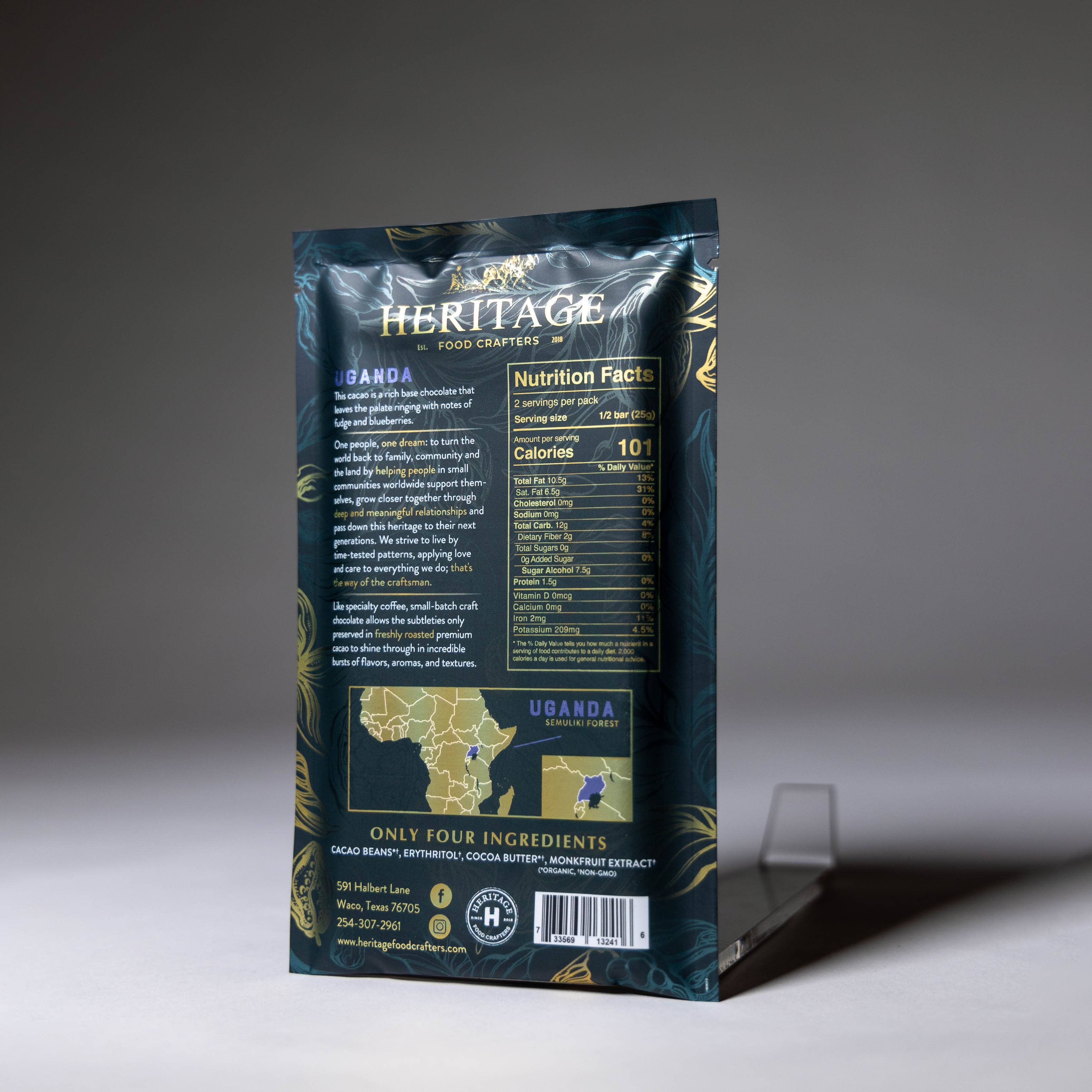 70% Uganda Dark 50g - Award-Winning Craft Chocolate Bars