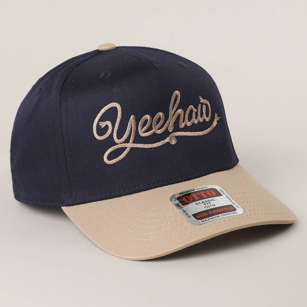 Yeehaw western script embroidered trucker hat color option