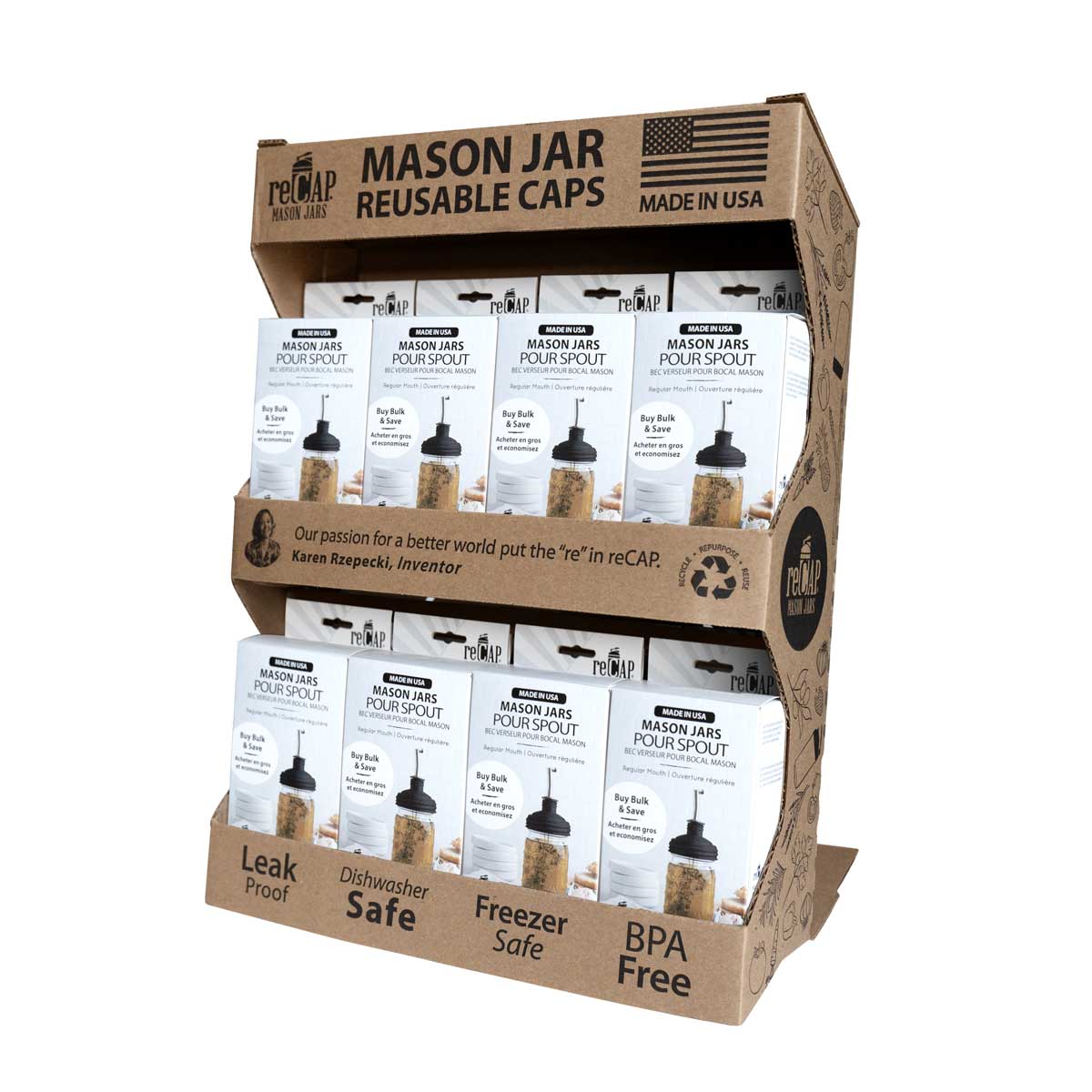 Mason Jar Pour Spout Lid, by reCAP®  - Sidekick of 16