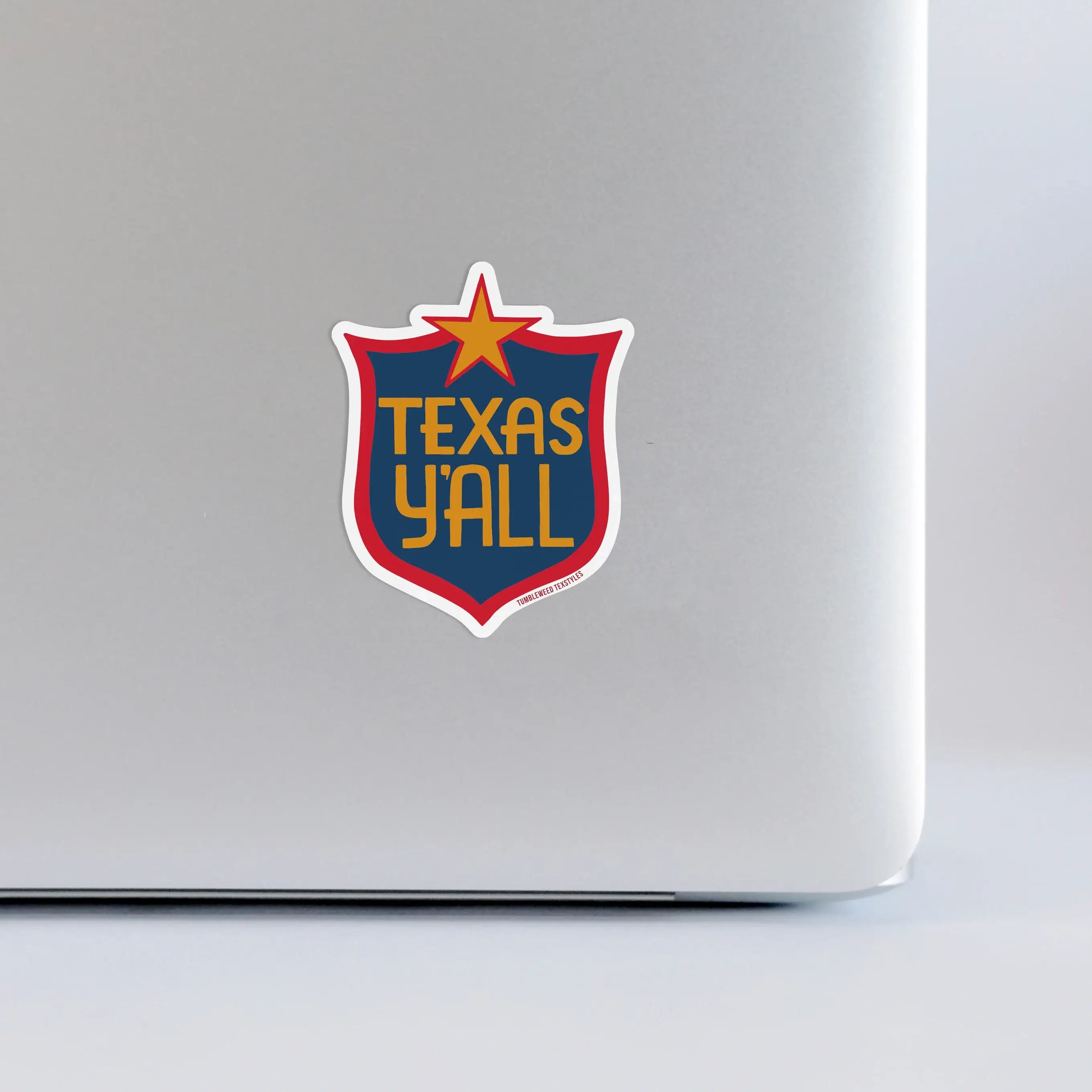 Texas Y'all Shield Sticker