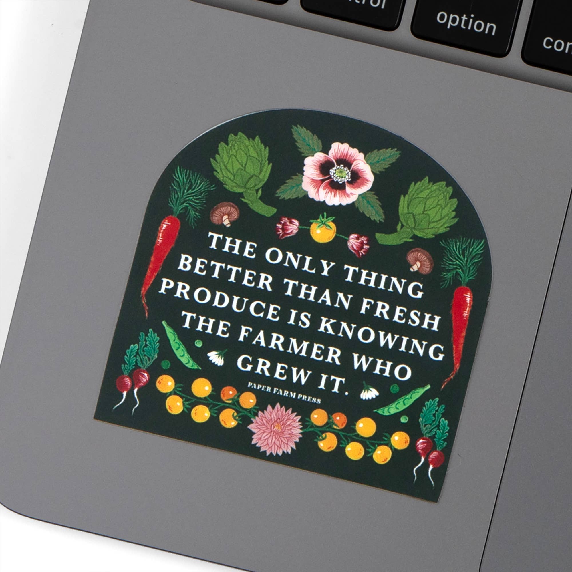 Knowing The Farmer decal sticker applied to surface