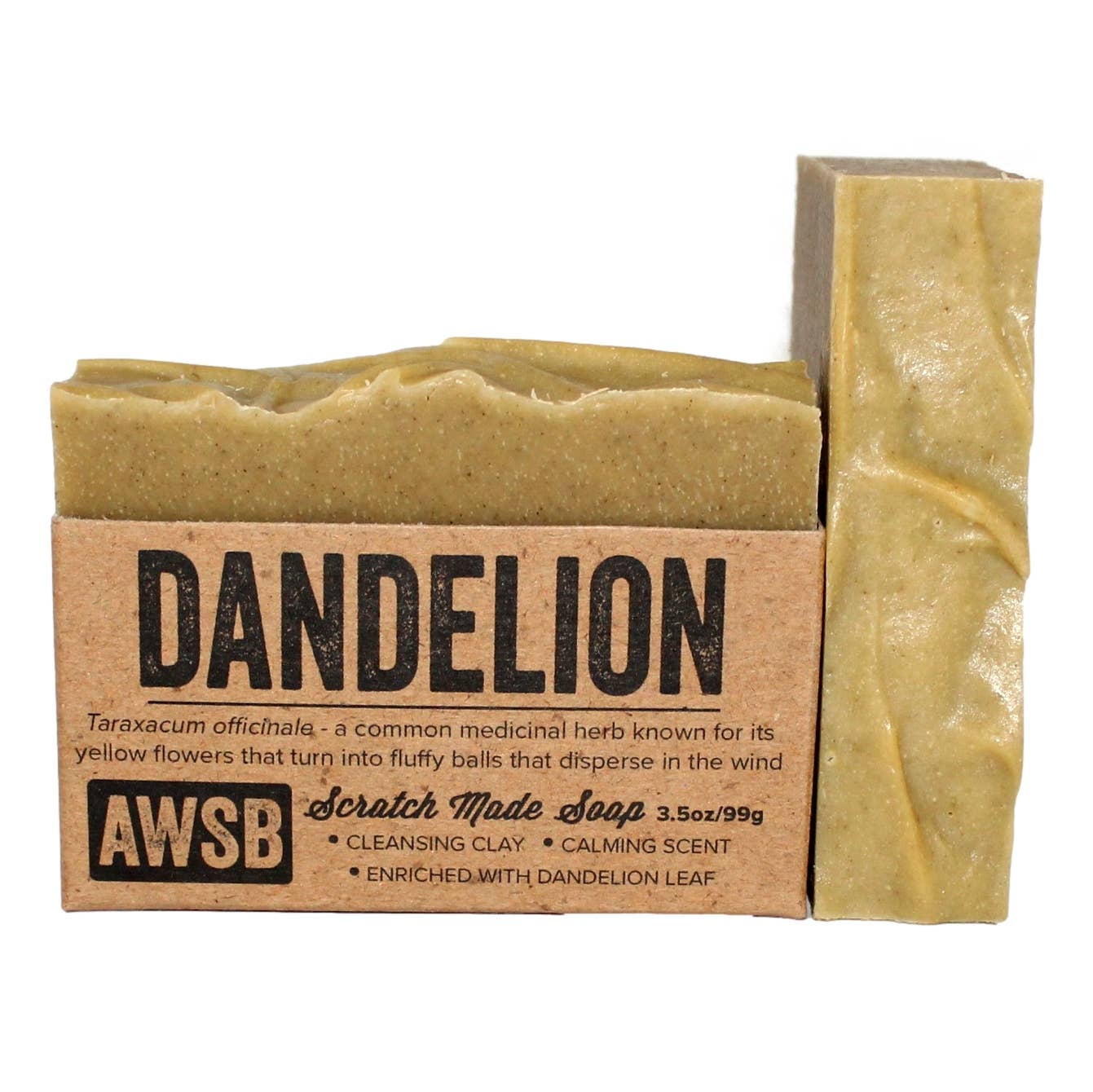 Dandelion bar soap with natural botanical design