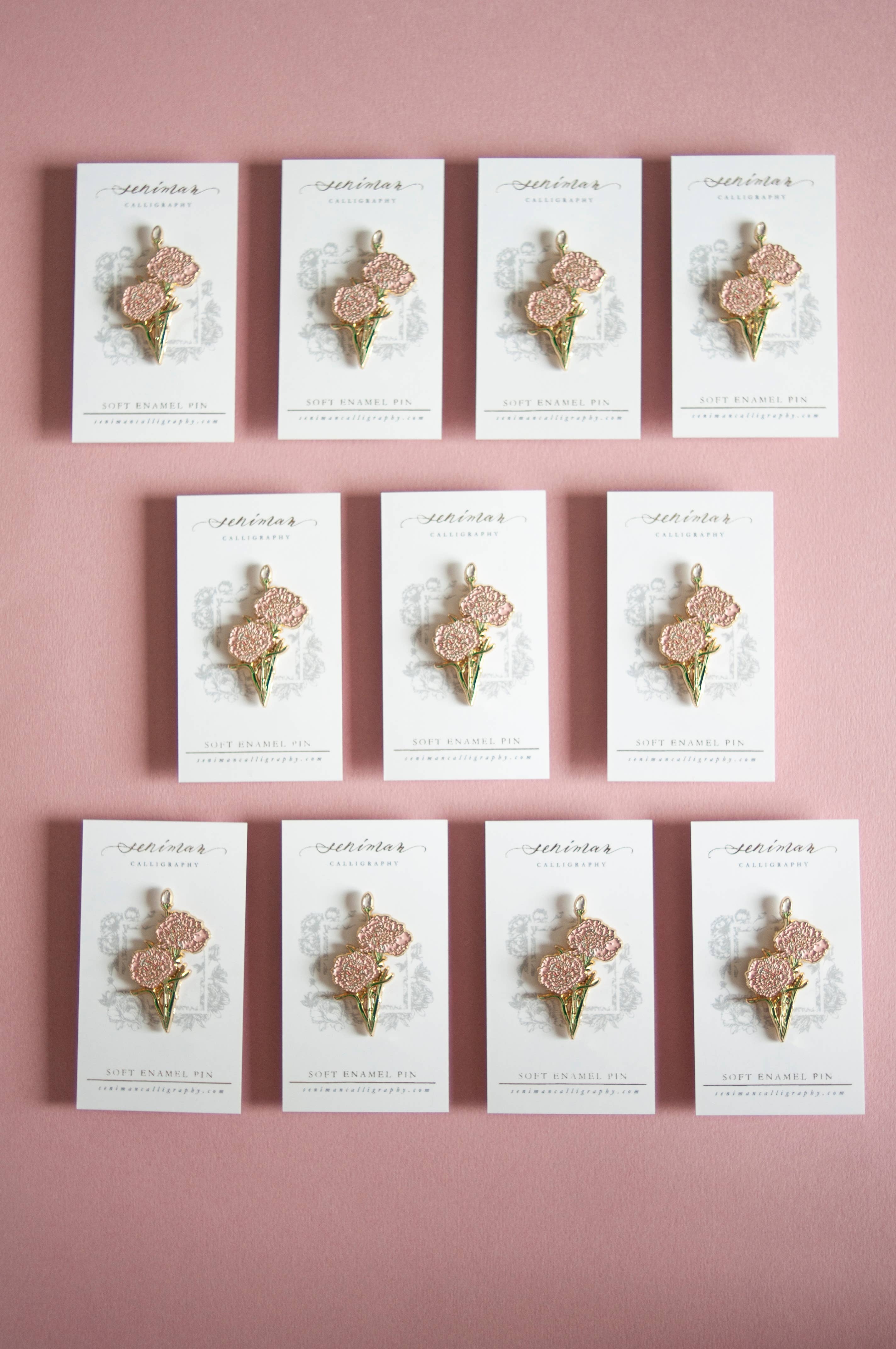 Pink Carnation Soft Enamel Pin