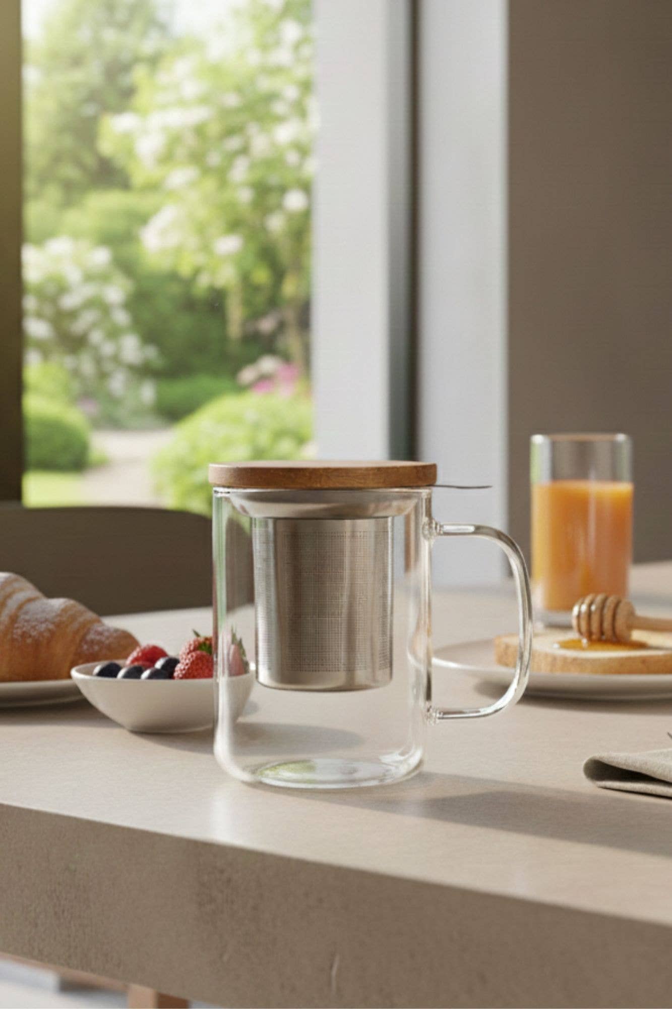 GUSTAVE 450ml Borosilicate Glass Tea Infuser