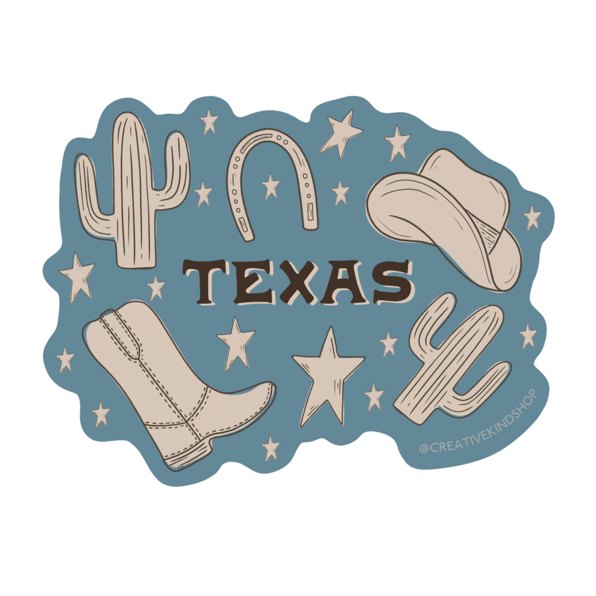 Texas Sketch Vinyl Sticker